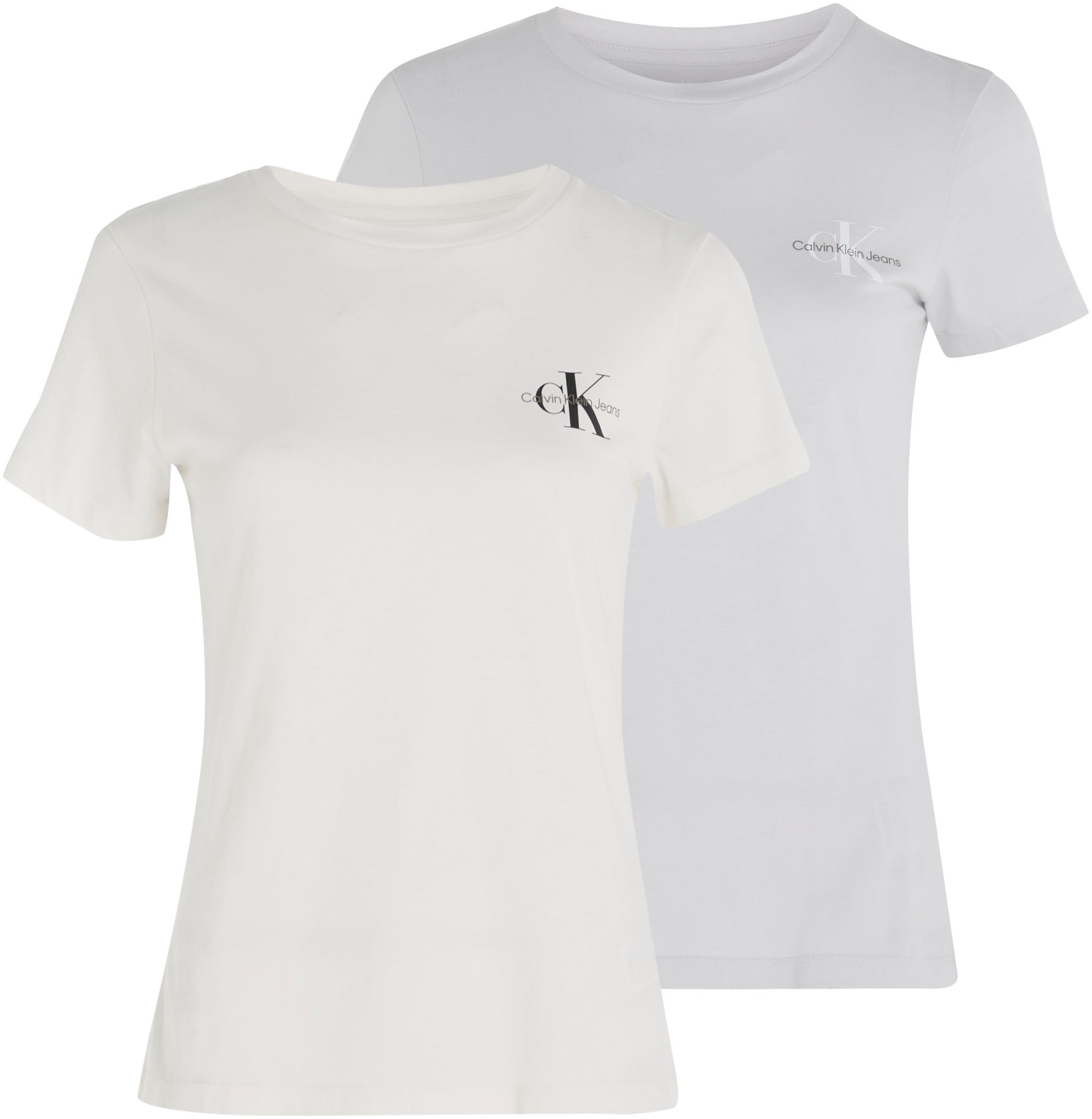 Calvin Klein Jeans Rundhalsshirt »2-PACK MONOLOGO SLIM TEE«, (Packung, 2 tlg.,  2er-Pack), mit Calvin Klein Jeans Logoprint auf der Brust online bestellen  | BAUR | T-Shirts