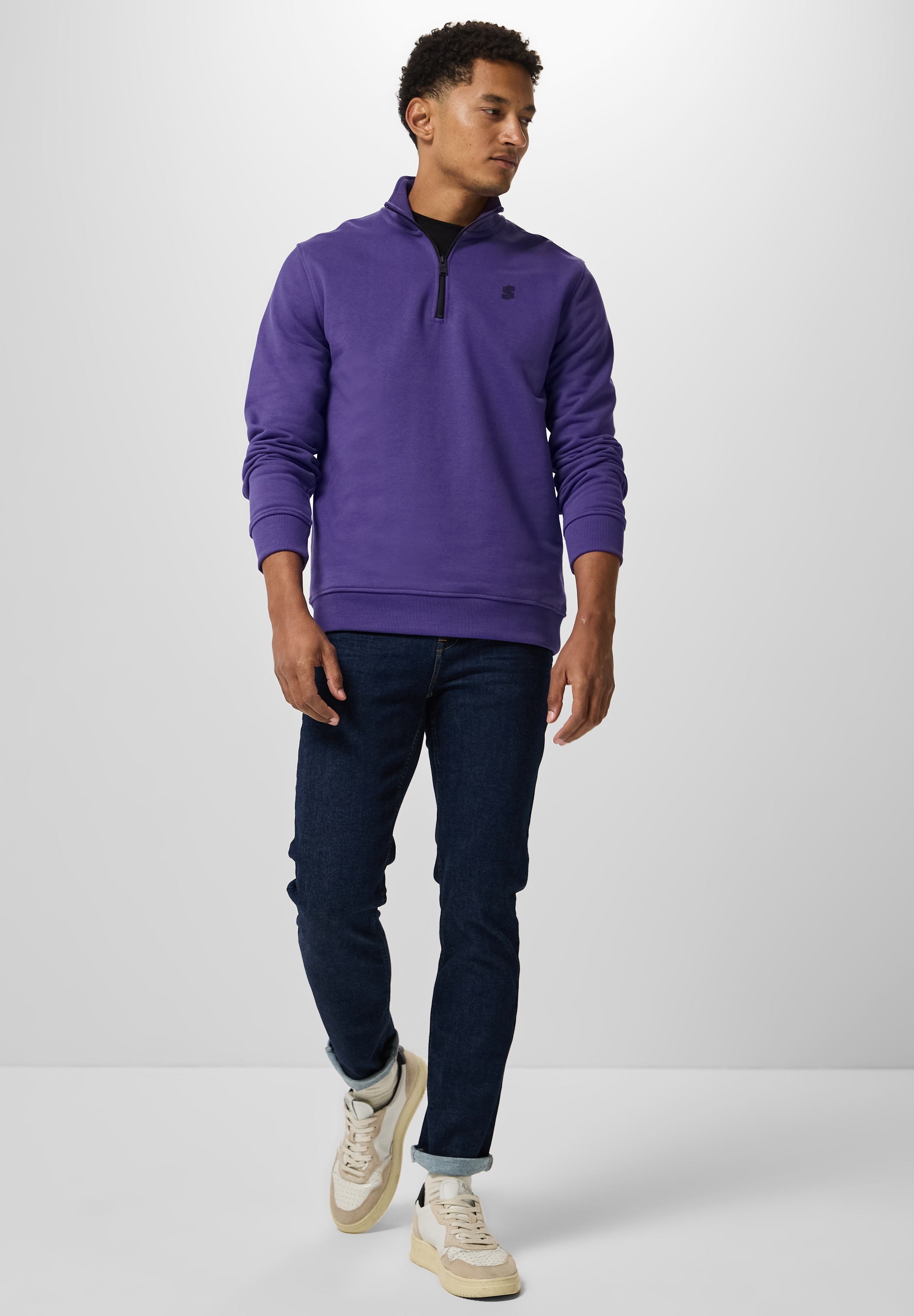 STREET ONE MEN Sweatshirt, mit Stehkragen