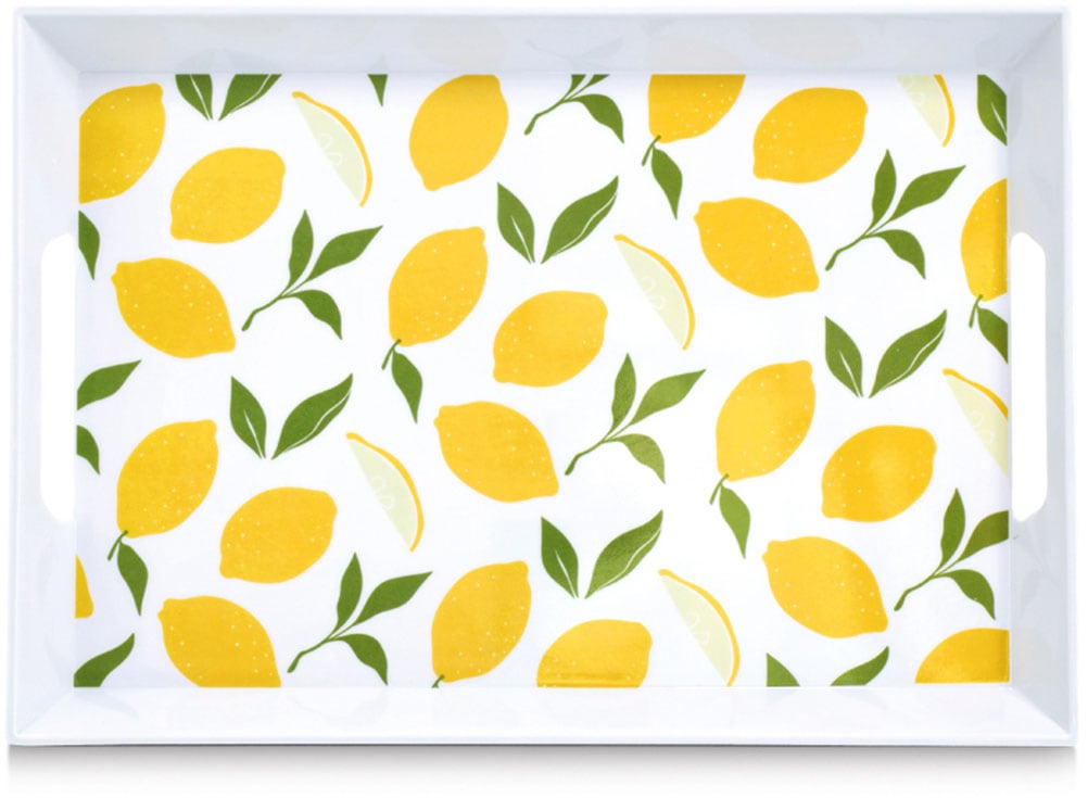 Zeller Present Tablett »Melamintablett "Lemons"«, sommerliches Motiv, Tragegriffe, 34,8x50 cm