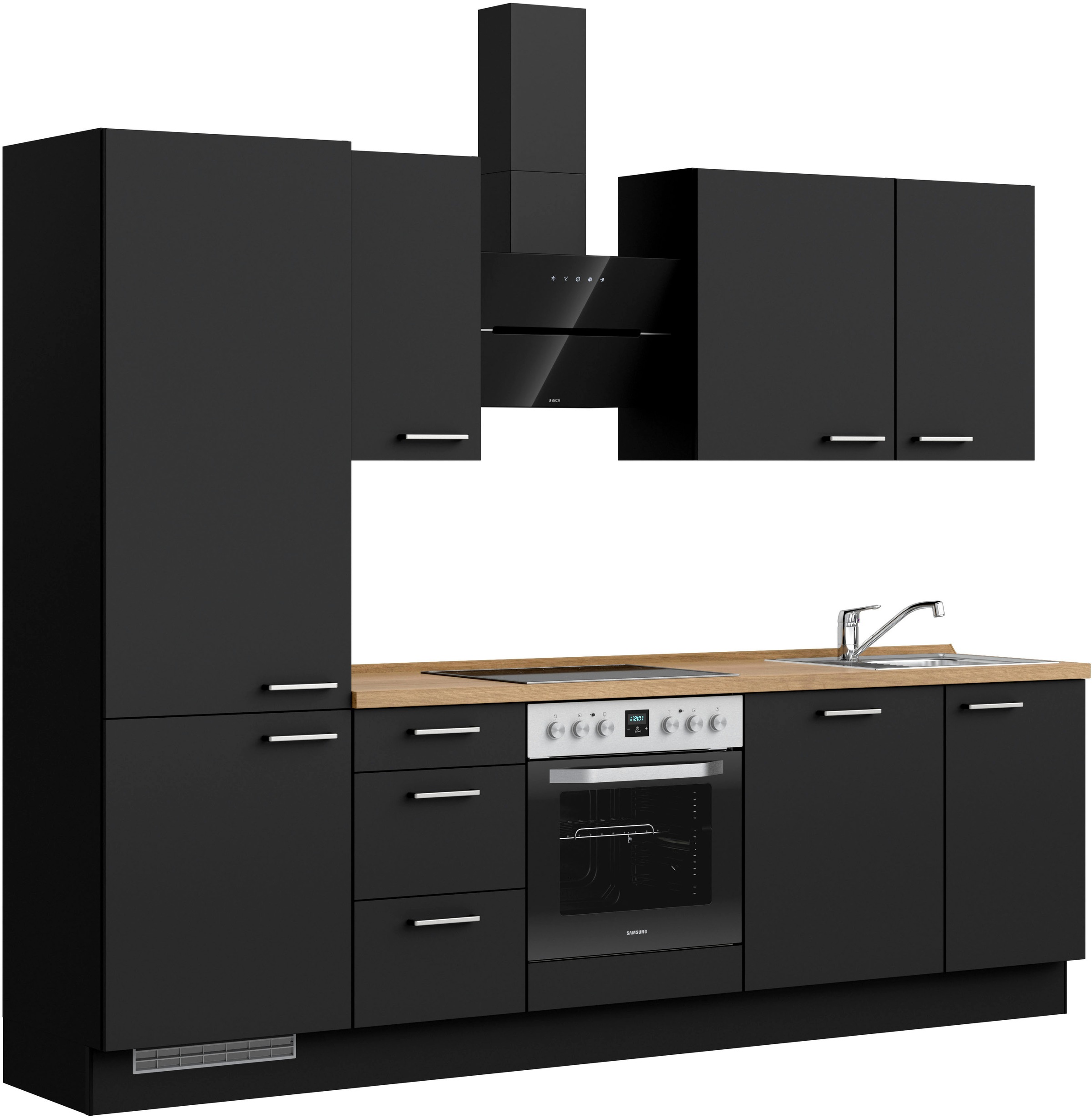 nobilia® Küchenzeile »"Touch II"«, vormontiert, Ausrichtung wählbar, Breite 270 cm, wahlw. mit E-Geräten