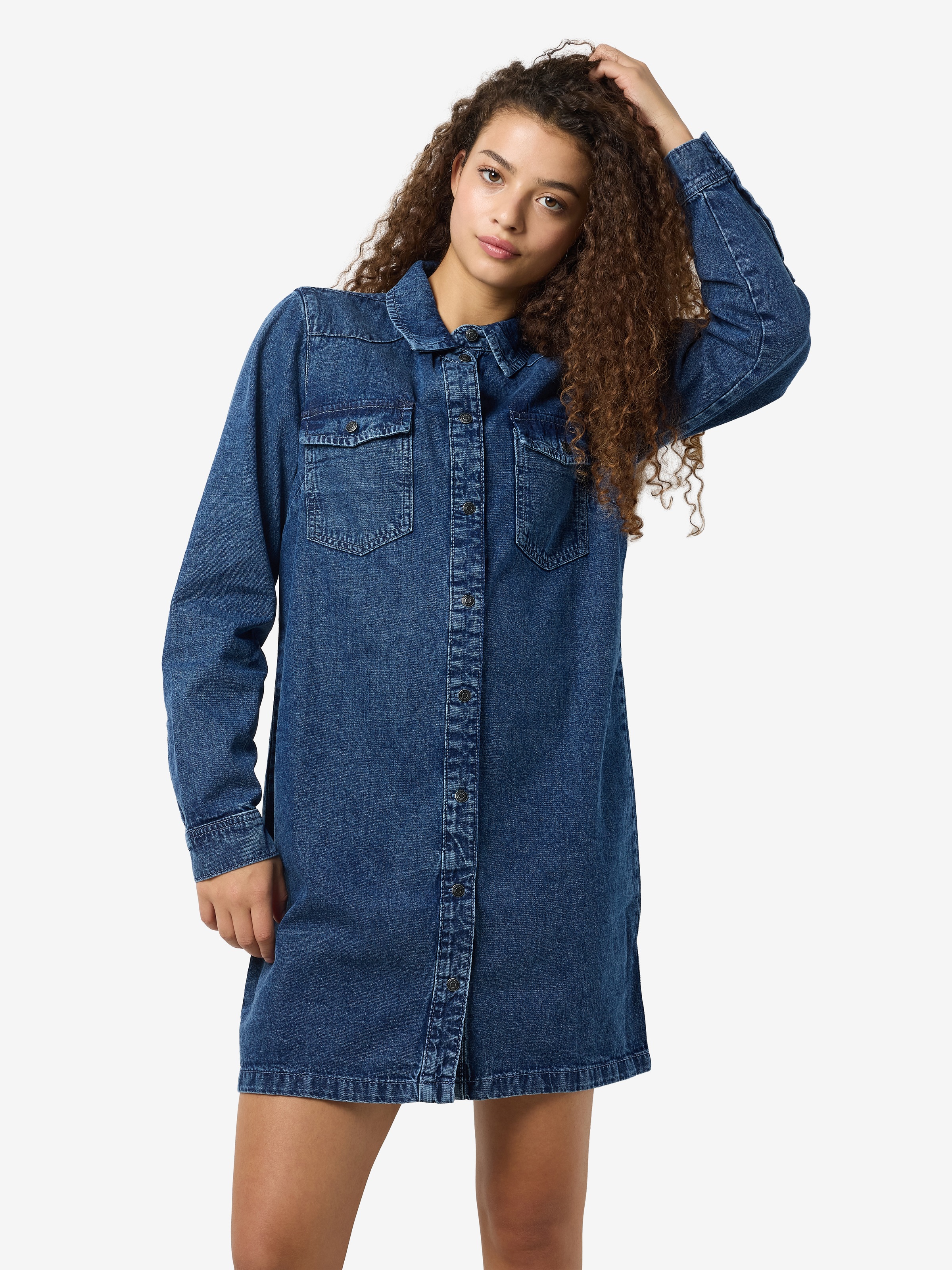 Noisy may Jeanskleid "NMNEW SIGNE L/S DENIM DRESS VI002MB LX" Brusttaschen günstig online kaufen