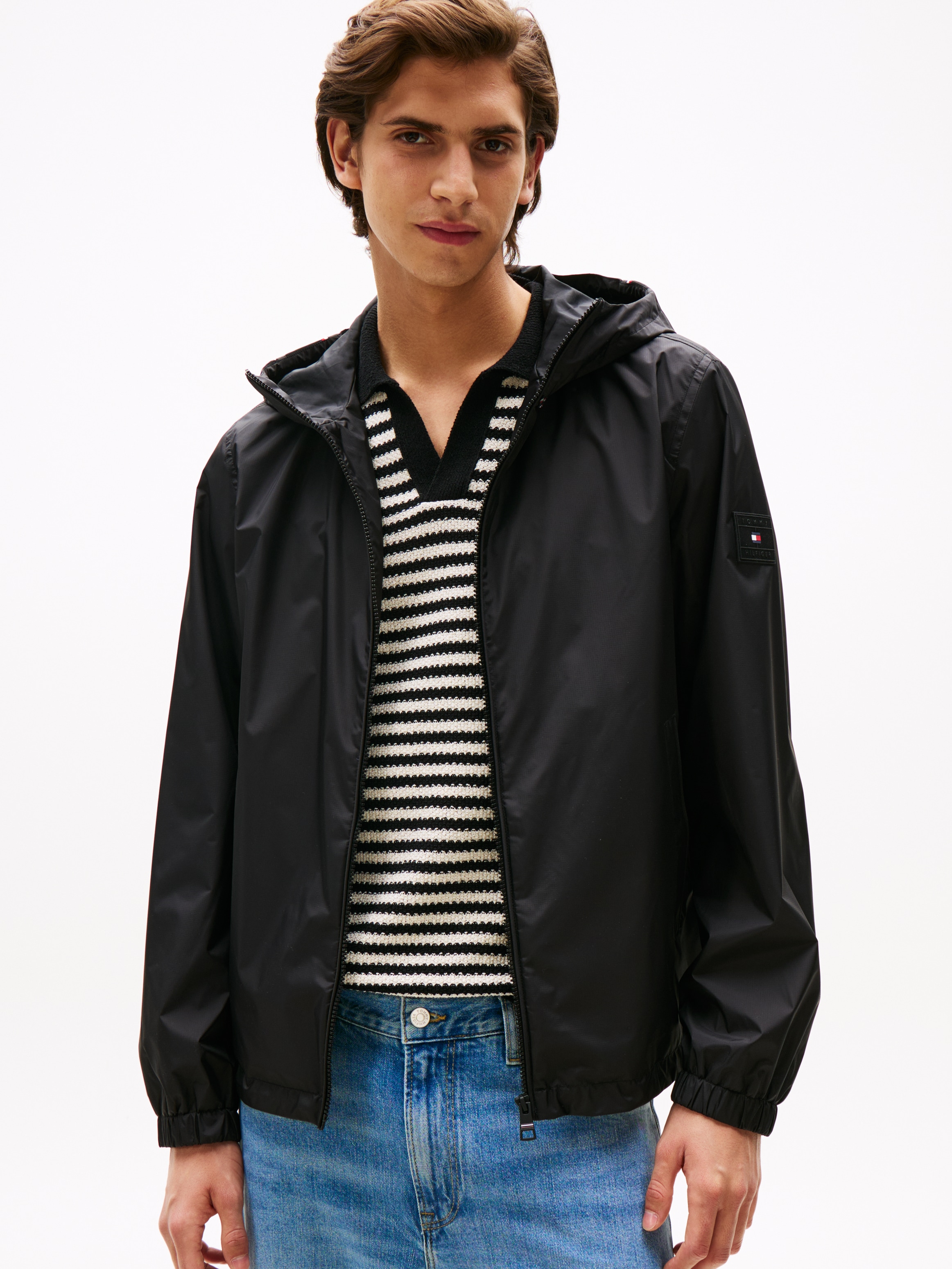Tommy Hilfiger Blouson "RWB HOODED JACKET", mit Kapuze, elastische Bündchen günstig online kaufen
