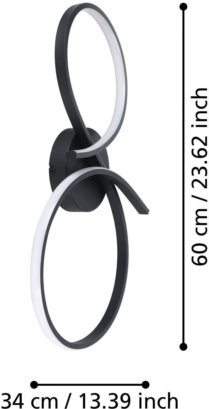 EGLO Deckenleuchte »Serpins Deckenlampe, Pendellampe, Metall und Kunststoff, Flurlampe« LED-Modul 1 Stk. Warmweiß Wand-/Deckenleuchte - L60 x B34 x H7,5 cm - schwarz - 21W inkl.