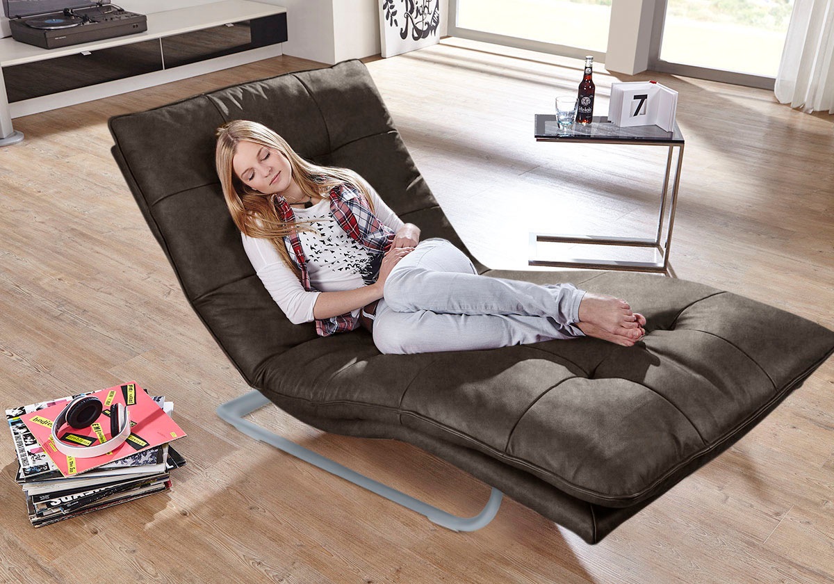 W.SCHILLIG Relaxliege »daily dreams« in Waffelkissen-Optik, wahlweise mit Motor, silber matt, in 2 Breiten