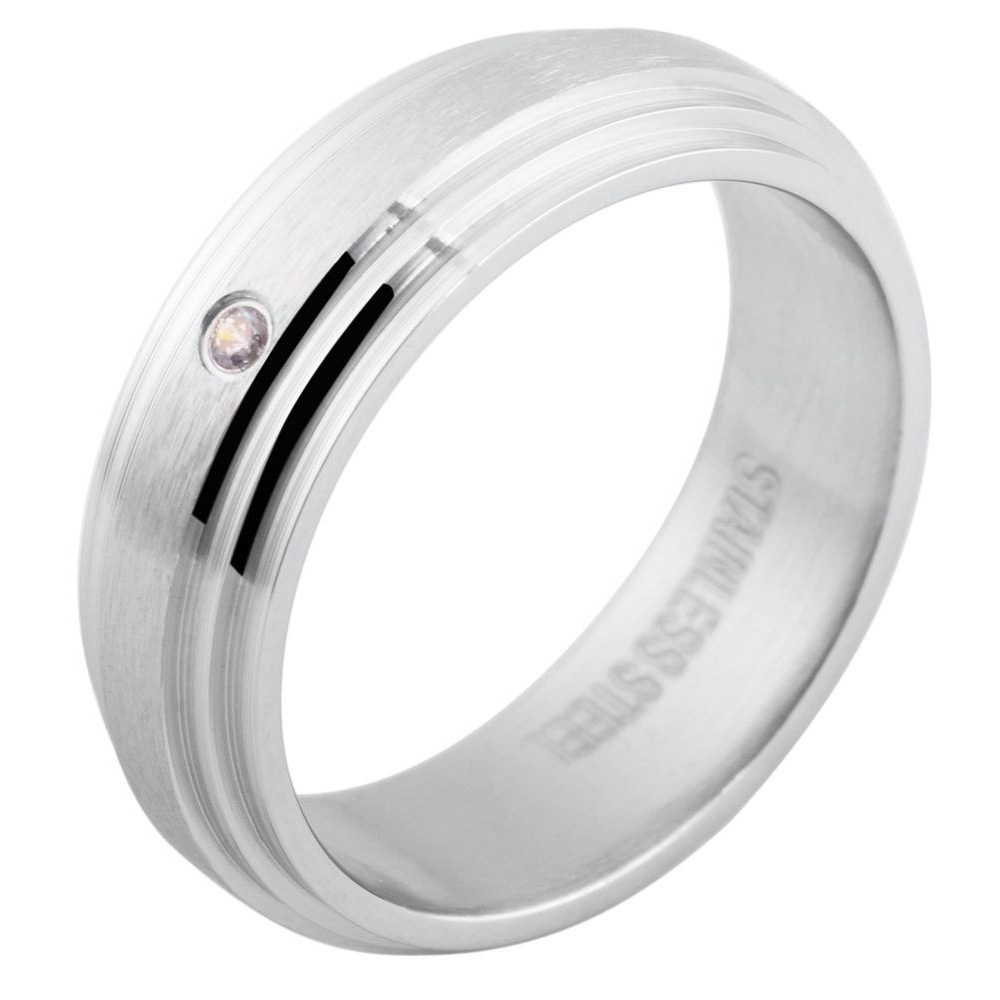 Fingerring ADELIA´S "Damen Ring aus Edelstahl" Gr. 76, silber, Fingerringe, Damen, 76, Edelstahl, Fingerring
