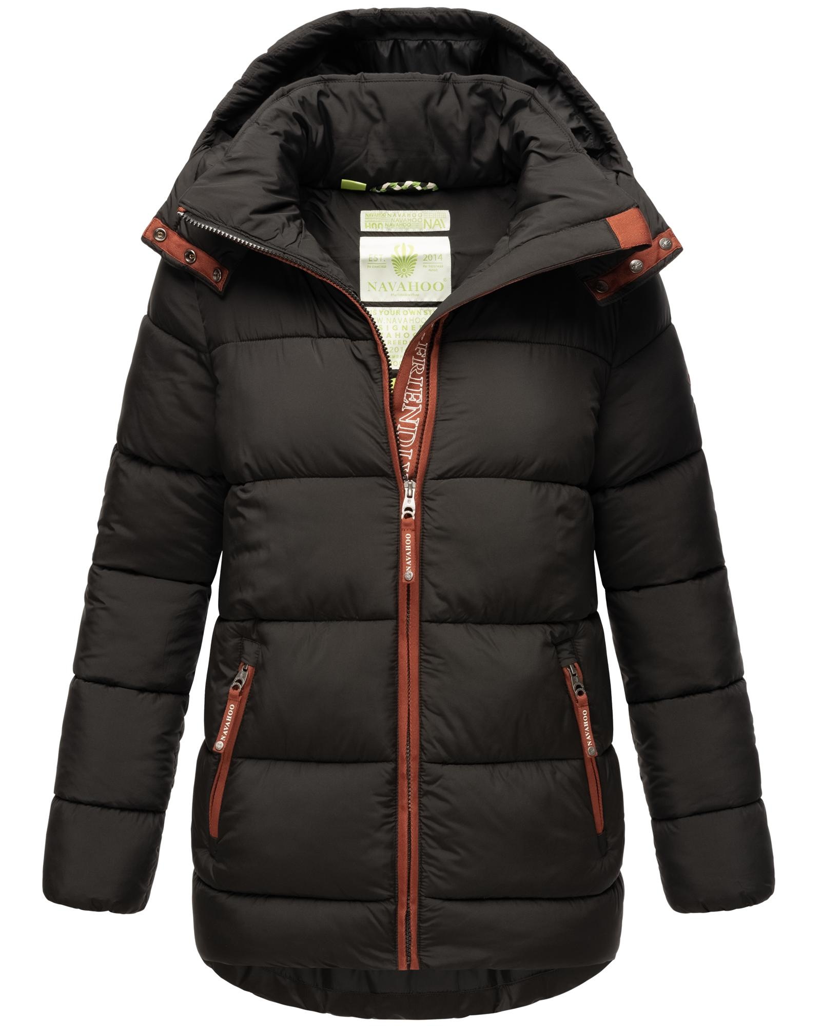 Navahoo Winterjacke »Wattewölkchen«, mit Kapuze, Modische Damen Steppjacke mit kontrastfarbenen Details