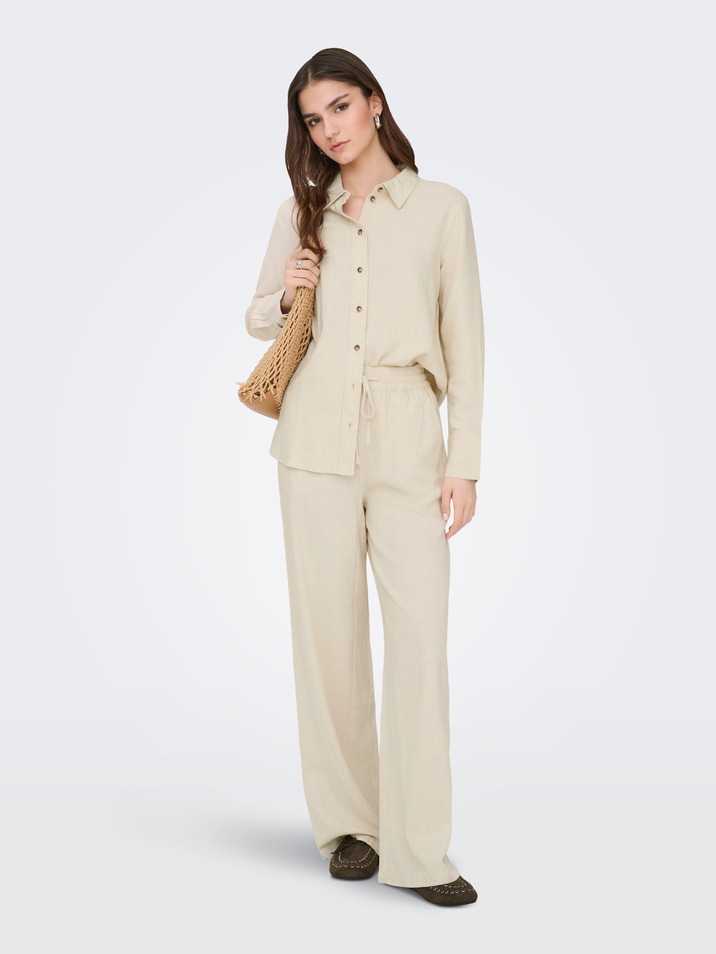 JDY Schlupfhose »JDYSAY LINEN HW WIDE PANT WVN NOOS«  Sommerhose mit Leinen