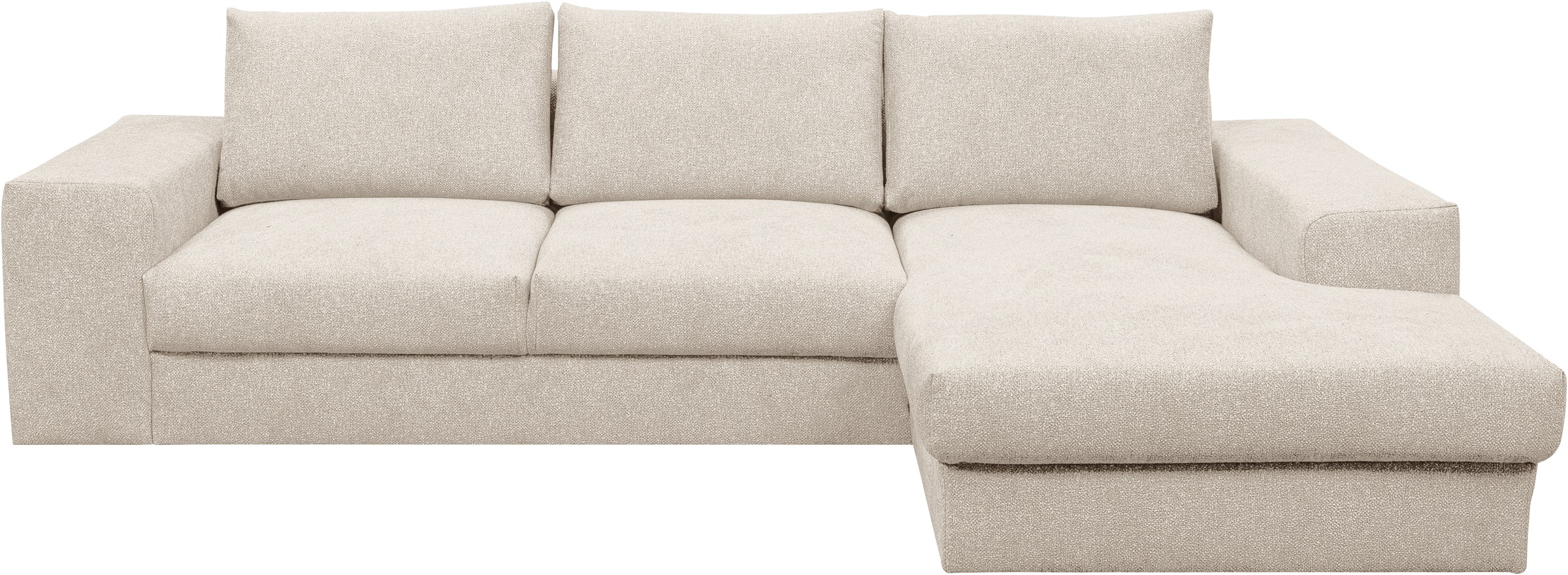WERK2 Ecksofa »Rozzana Design Ecksofa mit hohem Komfort, zeitlos & elegant, L-Form,«, in kuschelweichen Trendstoffen Cord, Breitcord und Plüsch