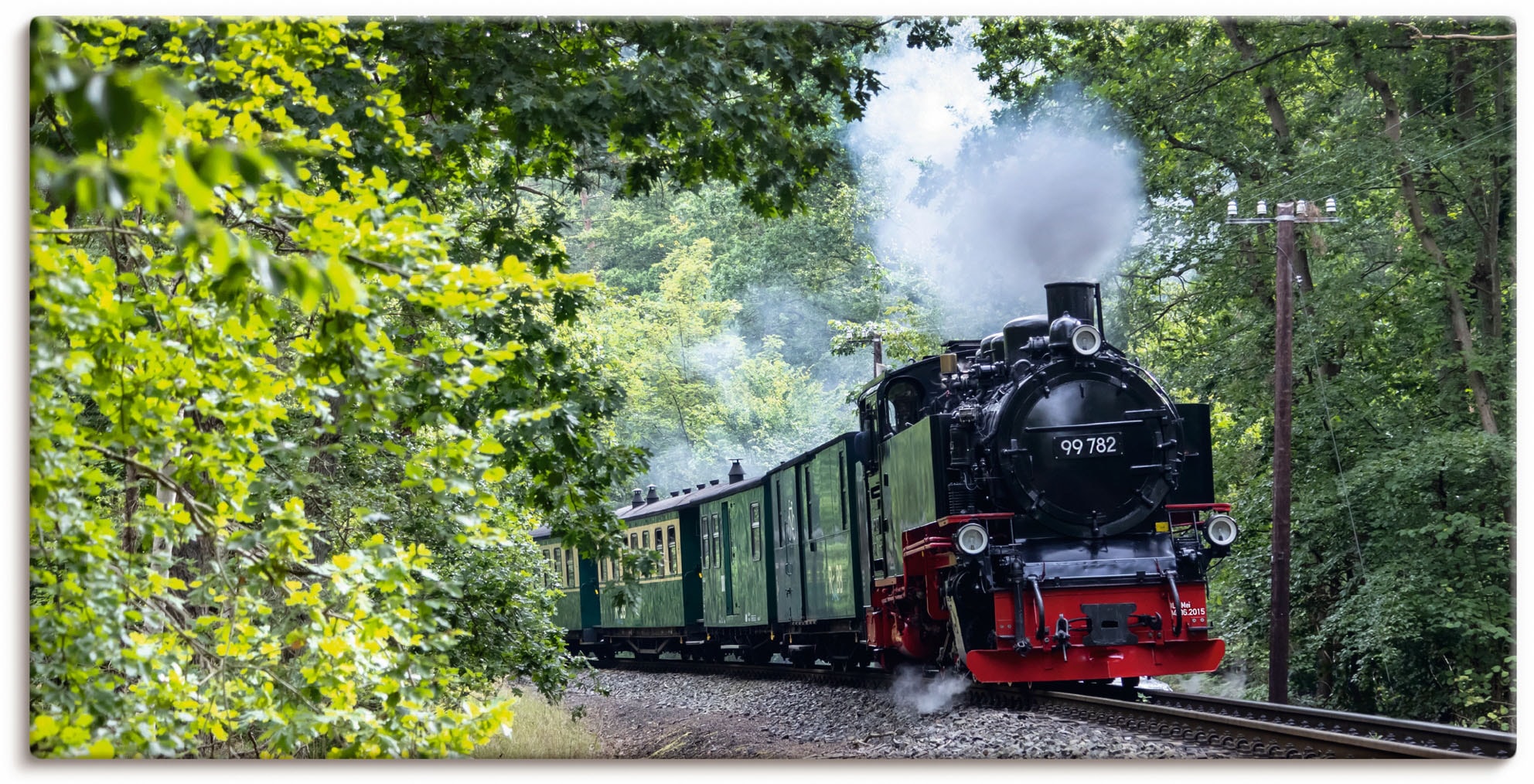 Artland "Rügen Rasender Roland Panorama" Zugbilder 1 Stk. tlg. auf Holzrahm günstig online kaufen