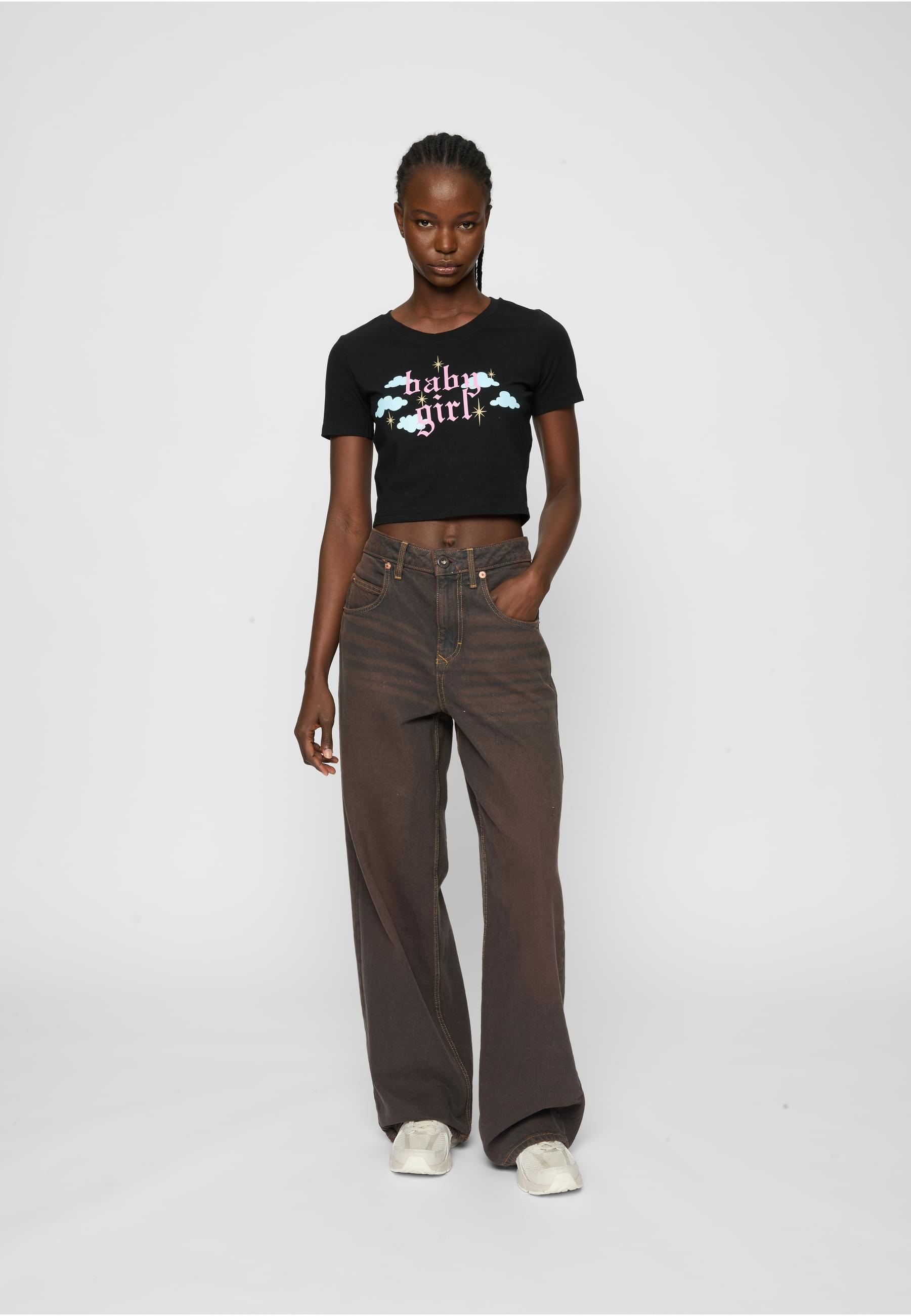 Miss Tee Kurzarmshirt »Miss Tee Damen Baby Girl Cropped Tee«, (1 tlg.)