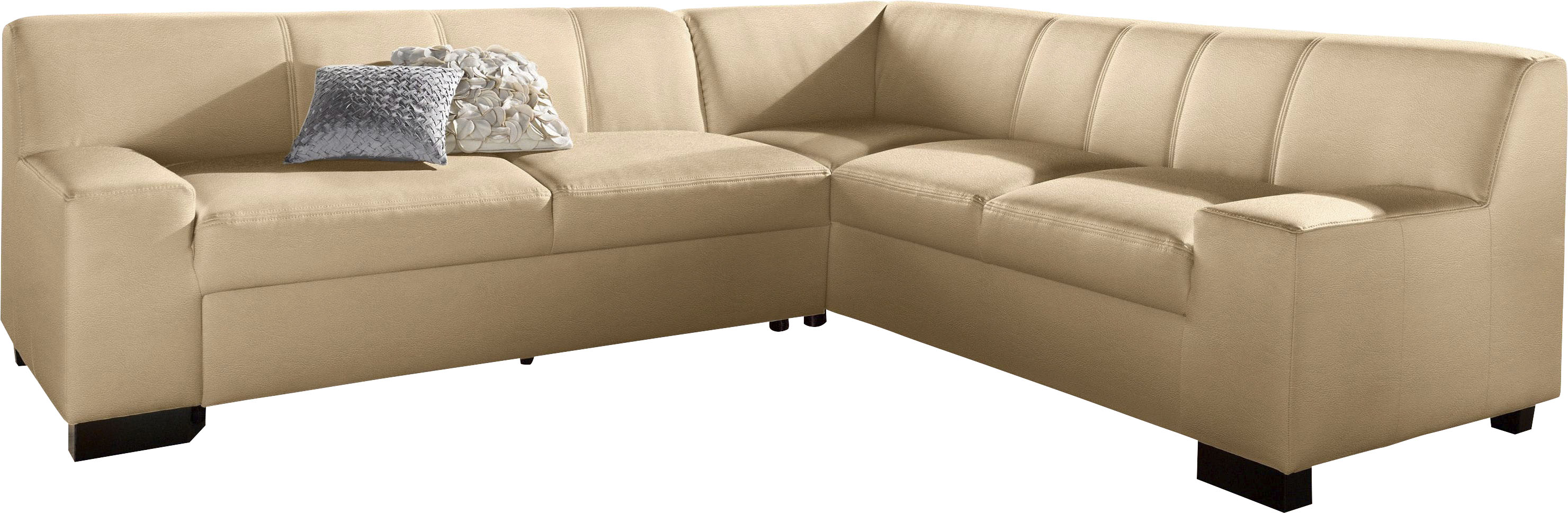 DOMO collection Ecksofa "Norma, moderne Armlehnen, zeitlos und elegant, Breite 247cm, L-Form" wahlweise mit Bettfunktion