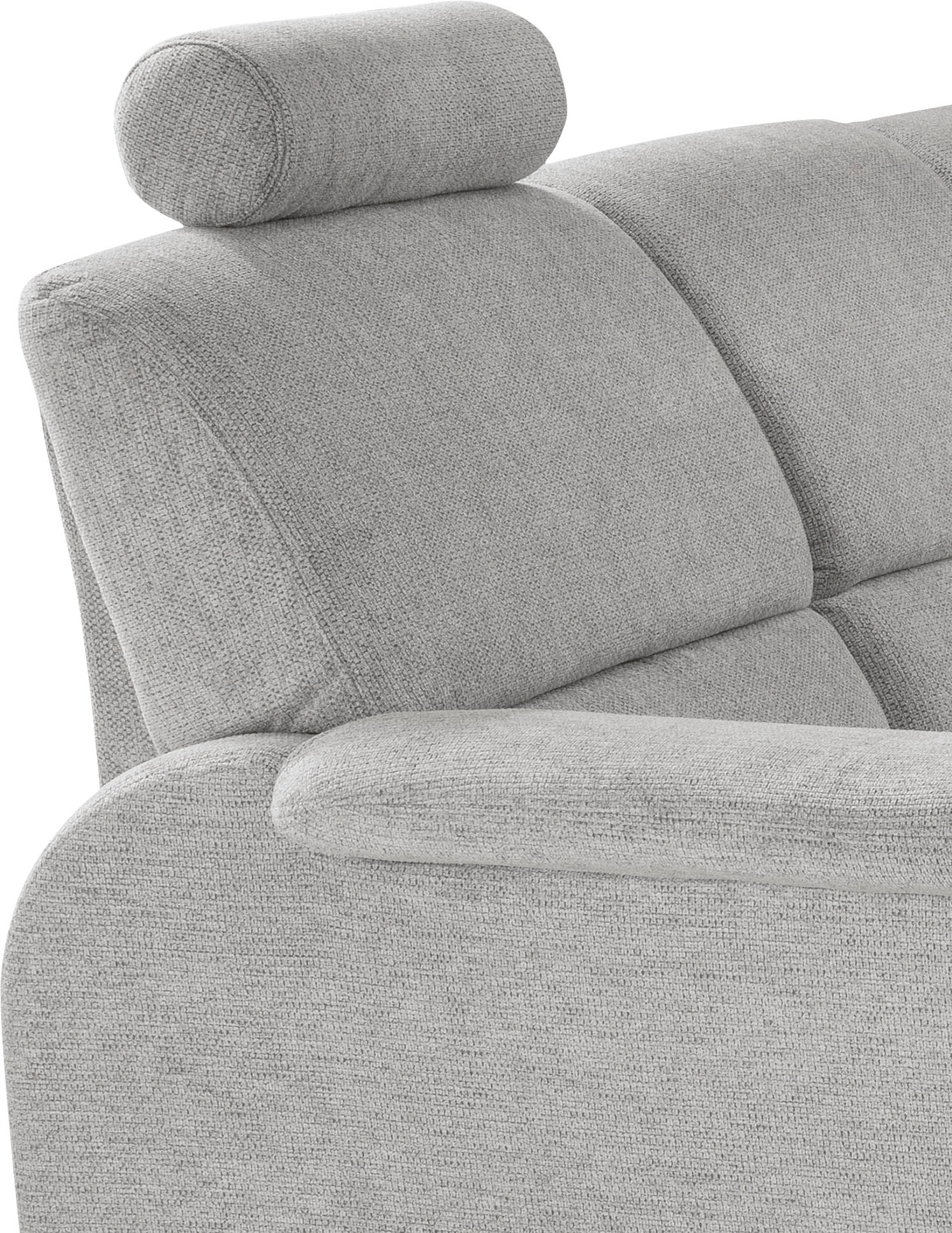 Home affaire Ecksofa »Pisa L-Form, mit Schlaffunktion, Stauraum, 2x höhenverstellbare«, Kopfstützen und Relaxfunktion im Eckelement
