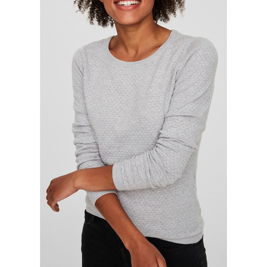 Vero Moda Rundhalspullover »VMCARE STRUCTURE LS O-NECK BLOUSE«