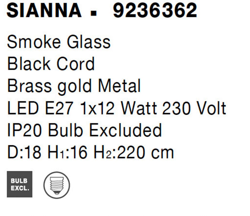 Nova Luce Hängeleuchten »SIANNA« E27 1 Stk. Ohne Beleuchtung