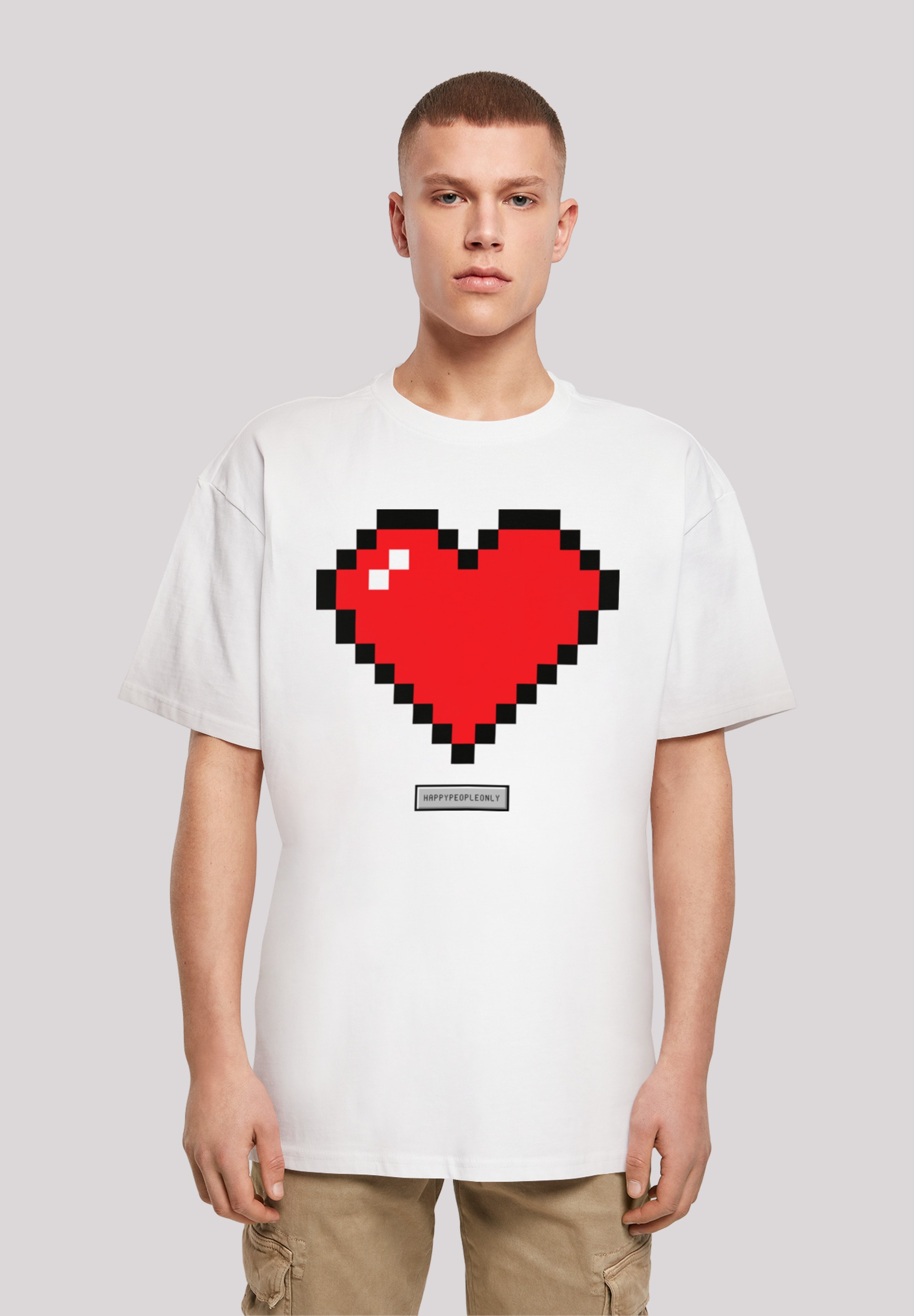 F4NT4STIC T-Shirt »Pixel Herz Vibes Print | kaufen Good Happy BAUR People«, ▷