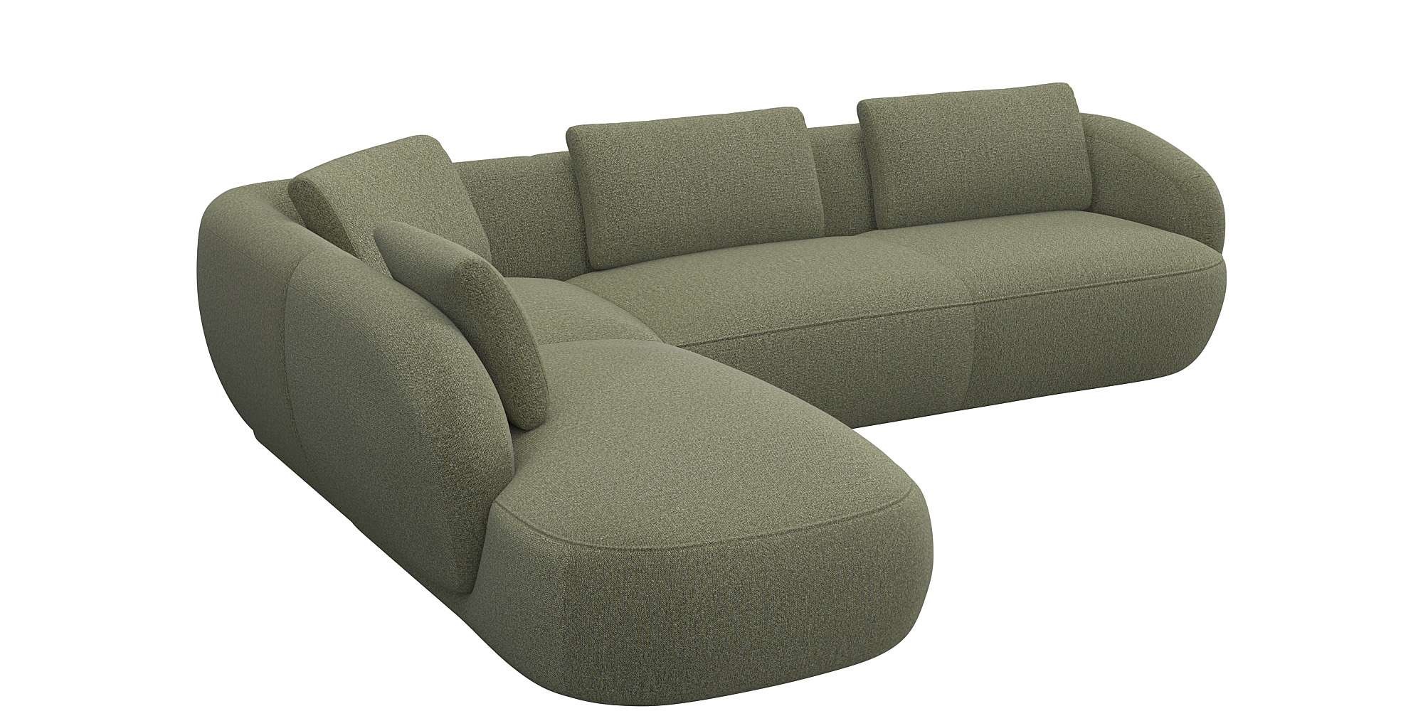FLEXLUX Ecksofa "Torino, rund, L-Form, Sofa-Ecke mit Ottomane" Modernes, or günstig online kaufen