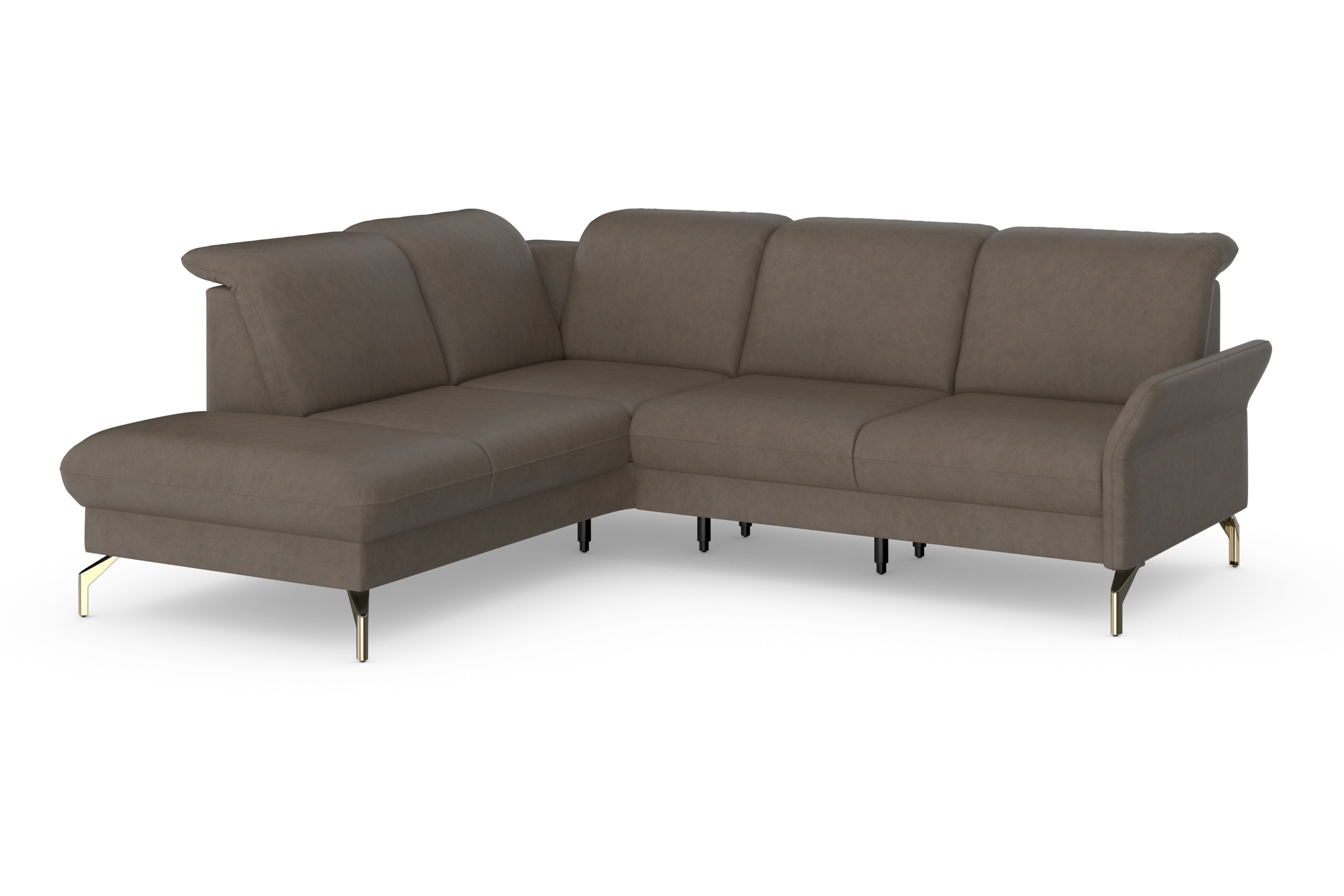 sit&more Ecksofa »Fashion L-Form«, wahlweise mit Kopfteilverstellung, Vorziehsitz, motorisch, Nickelfüße