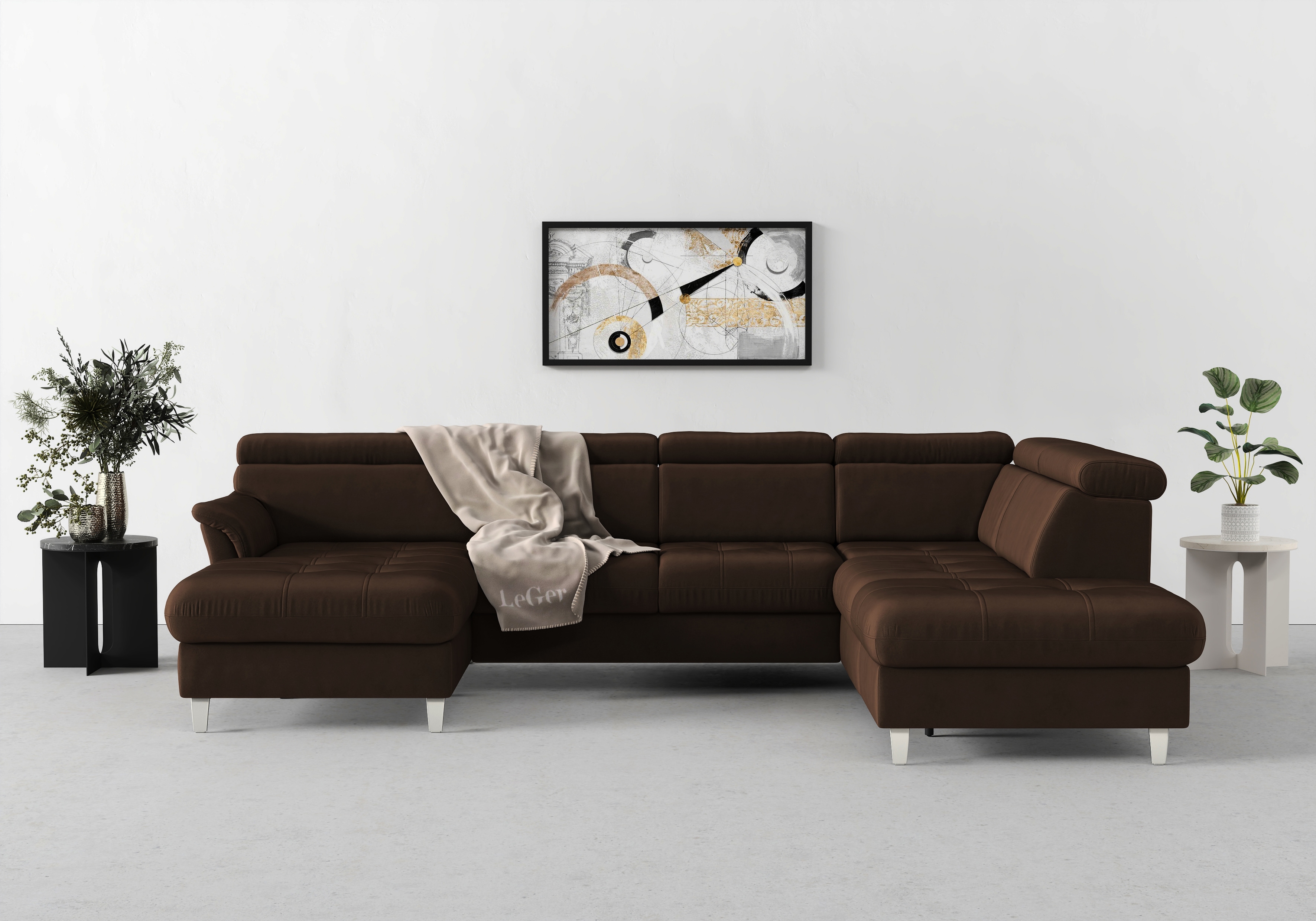 sit&more Wohnlandschaft "Marano U-Form" inklusive Kopfteilverstellung, optional Schlaffunktion & Bettkasten