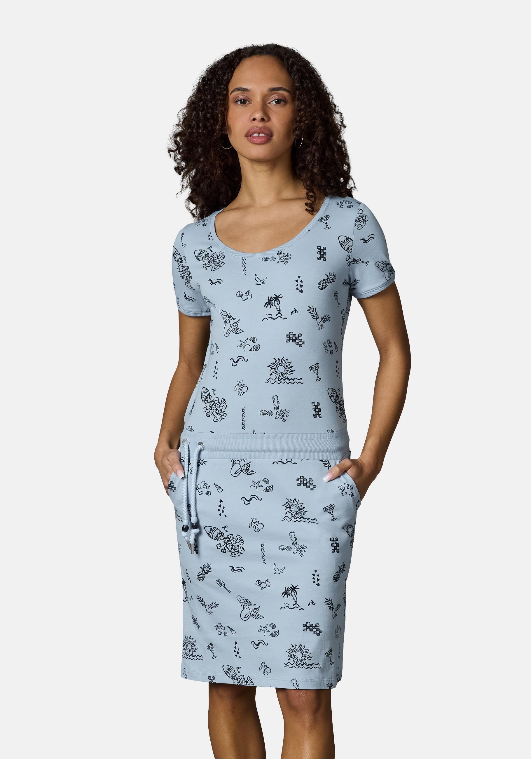 Ragwear Sommerkleid "Baomi Summer YOUMODO" Außentaschen Eingrifftaschen Damen Minikleid in sommerlichem Print