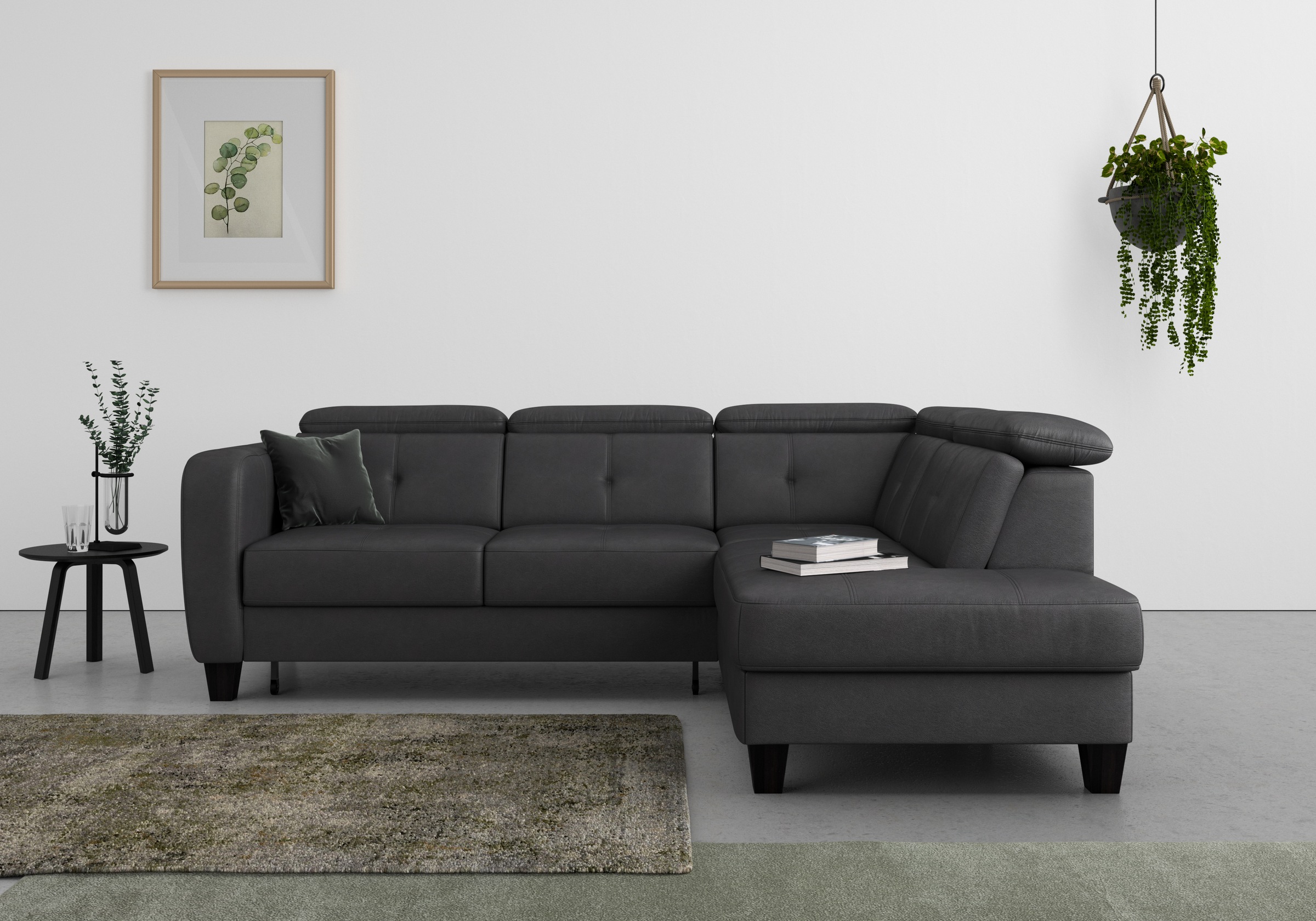 sit&more Ecksofa "Belluci L-Form" inklusive Federkern, wahlweise mit Schlaffunktion und Bettkasten