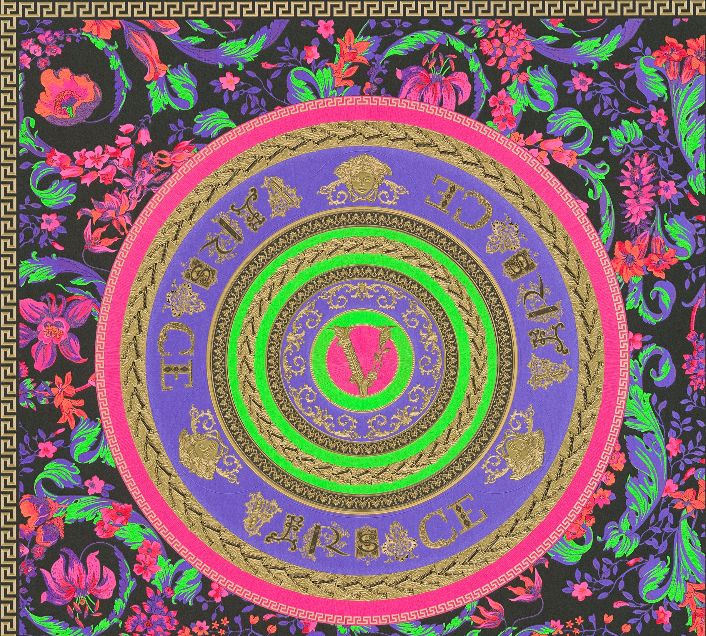 VERSACE Vliestapete "Wallpaper Versace 5 Floral Design", B/L: 0,7mm x 10,05mm, Rollen:, bunt, Wohnzimmer, Tapeten, Designertapete auffallende