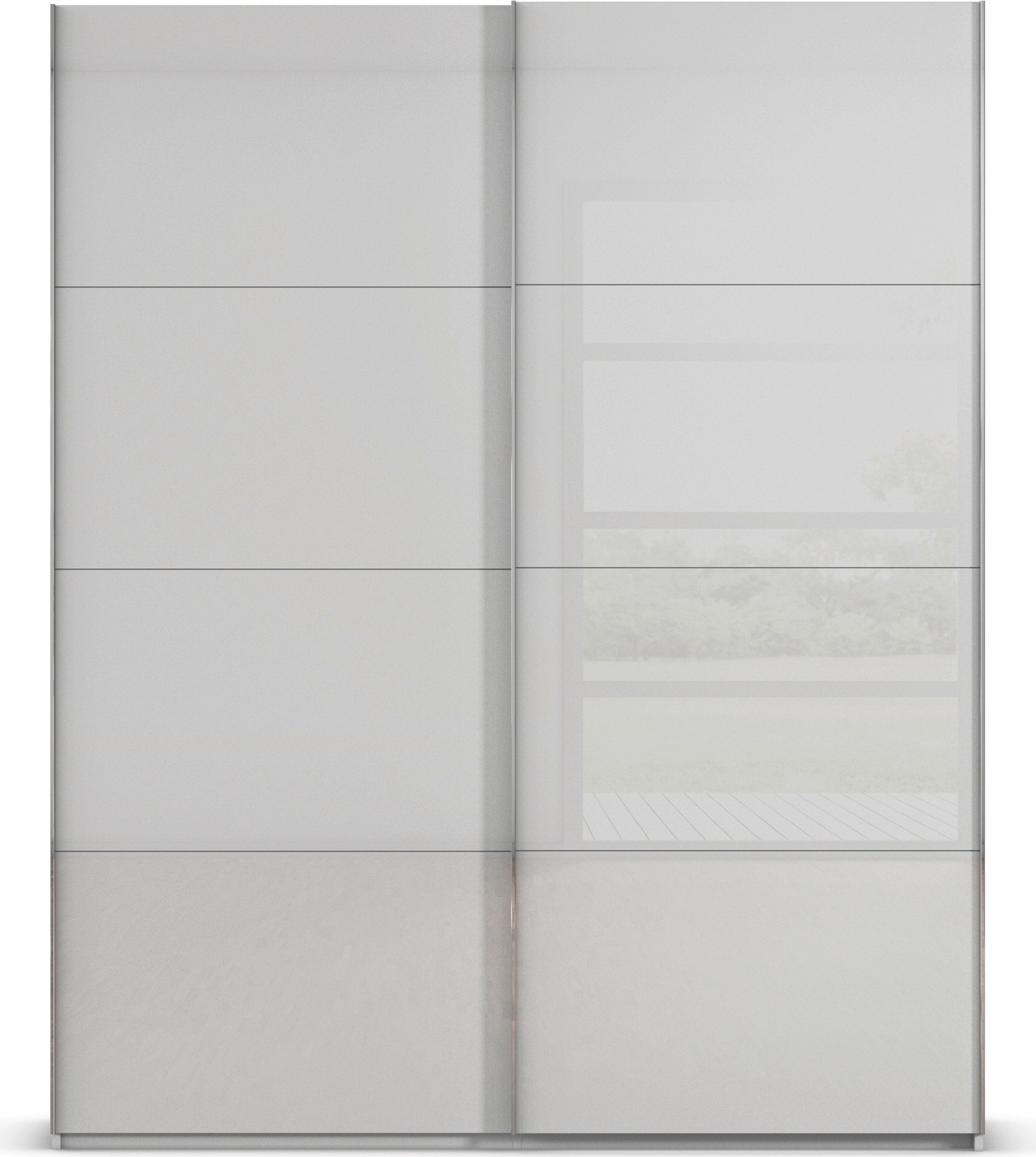 rauch Schwebetürenschrank »Kleiderschrank Schrank Garderobe Schlafzimmerschrank SCALE-FYRA«, edle viergeteilte Türen mit Glas-Front viele Farben MADE IN GERMANY