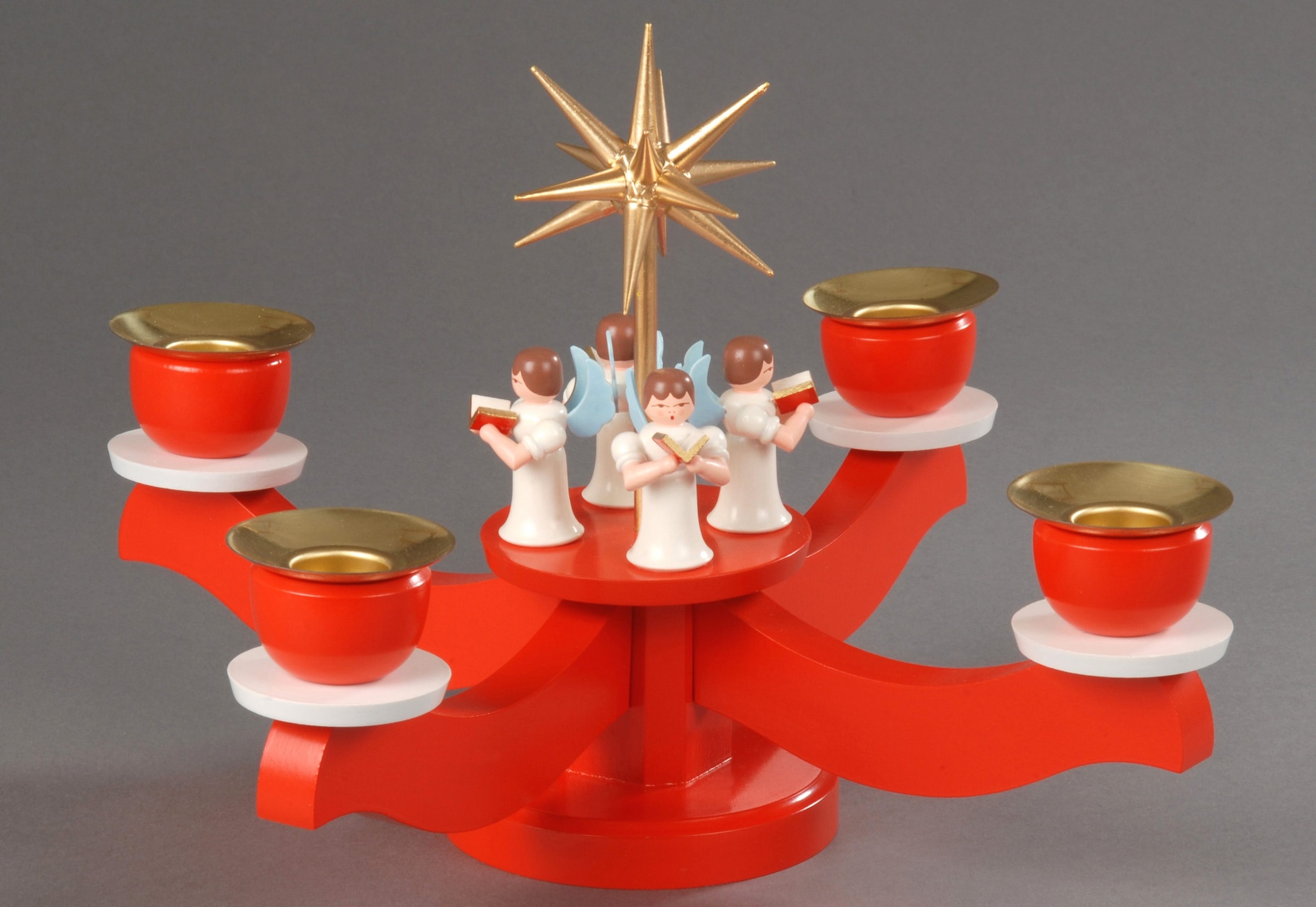 Albin Preissler Adventsleuchter »Weihnachtsdeko rot«, mit 4 stehenden  Engeln bestellen | BAUR