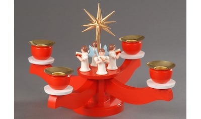 Albin Preissler Adventsleuchter »Weihnachtsdeko rot«, mit 4 stehenden Engeln kaufen