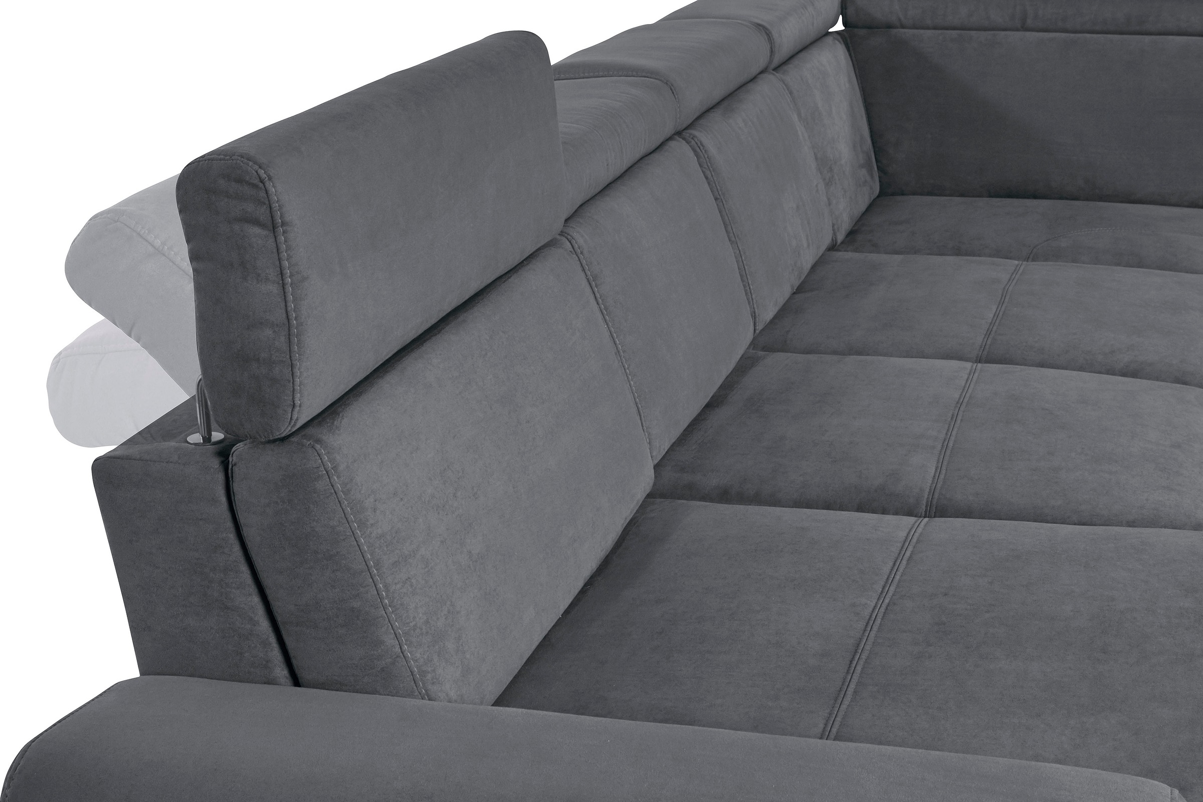 sit&more Wohnlandschaft »Gizeh U-Form«, 12 cm Fußhöhe, inklusive Sitztiefenverstellung und Kopfteilverstellung