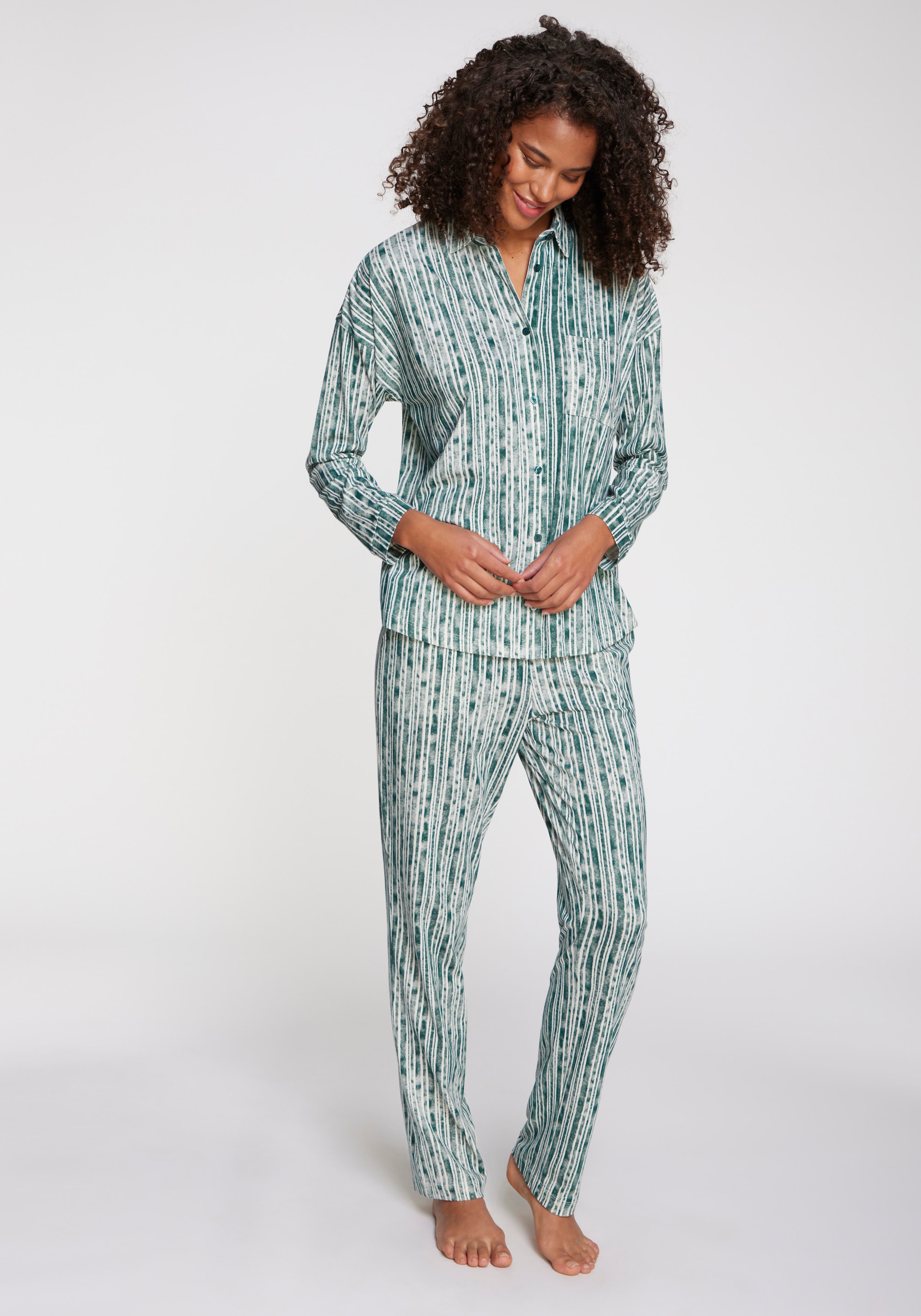 Vivance Dreams Pyjama, (2 tlg.), Mit schönem Streifenmuster günstig online kaufen