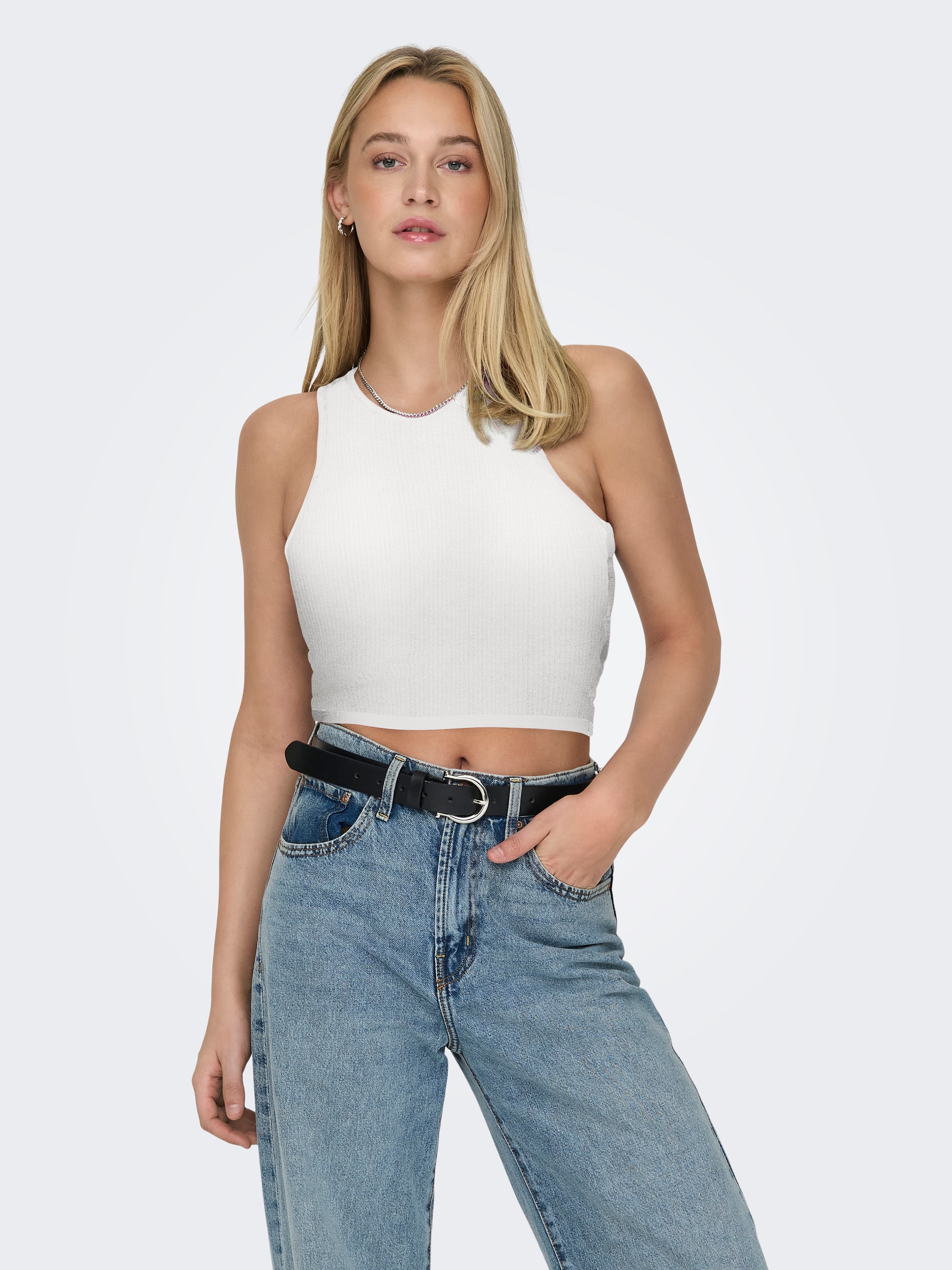 ONLY Crop-Top »ONLBELIA S/L CROP TOP CS JRS 2PACK«, (Packung, 2 tlg.)