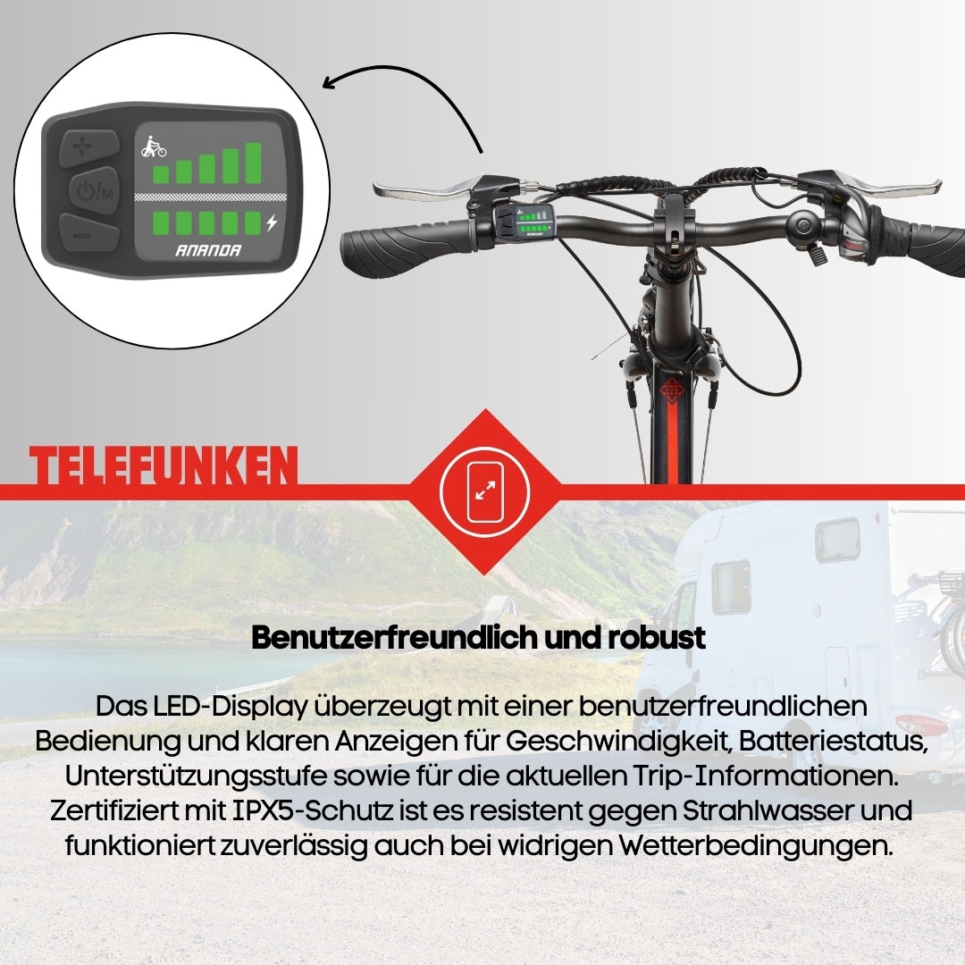 Telefunken E-Bike »Kompakt F820«, 6 Gang, Shimano, Tourney, Heckmotor 250 W, Pedelec, Elektrofahrrad für Damen u. Herren
