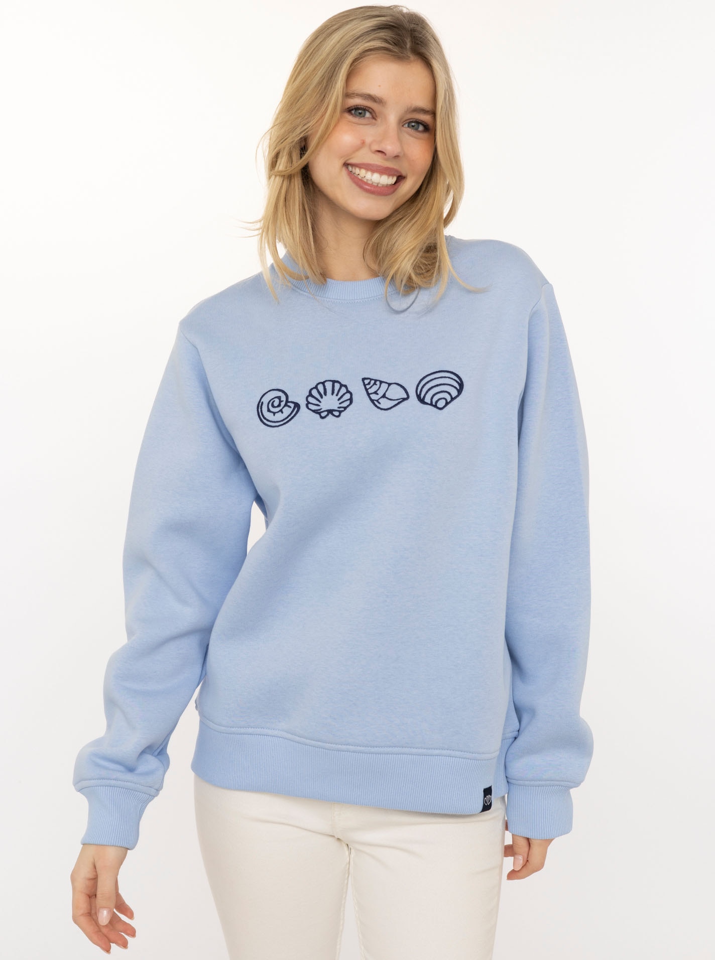 Zwillingsherz Hoodie ""Muscheln"", Aufwendige Muschel-Stickerei auf der Vor günstig online kaufen