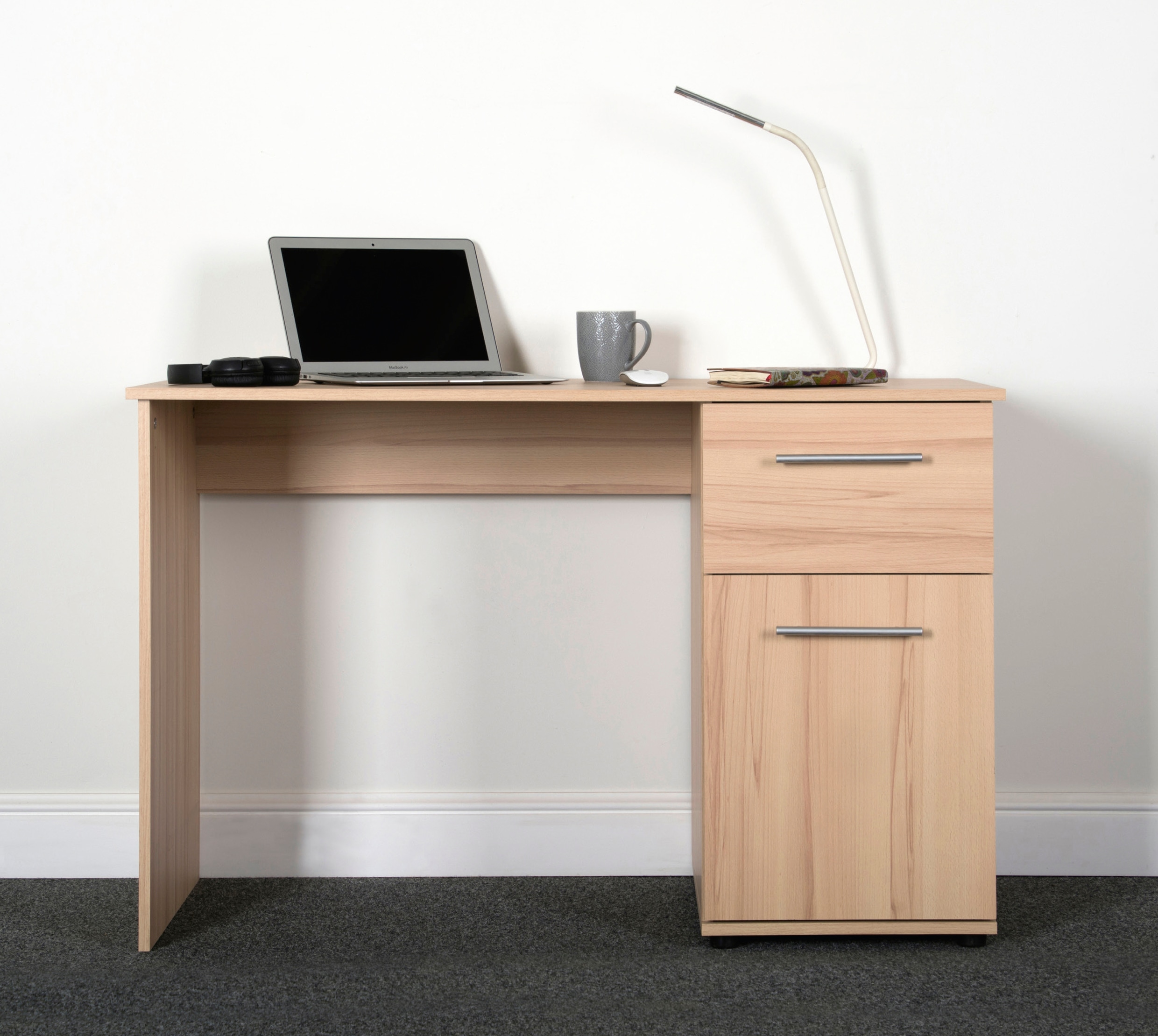 VOGL Möbelfabrik Schreibtisch "Tobi, mit einer Tür und einem Schubkasten" optional mit Tastaturauszug, Breite 115 cm