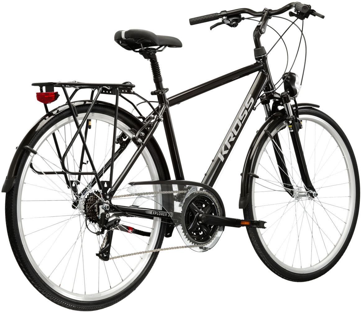 Thumbnail - Kross Trekkingrad "Trekkingrad Explorer 2.0 schwarz 21 Gänge" 21 Gang Shimano ACERA M3020 Schaltwerk