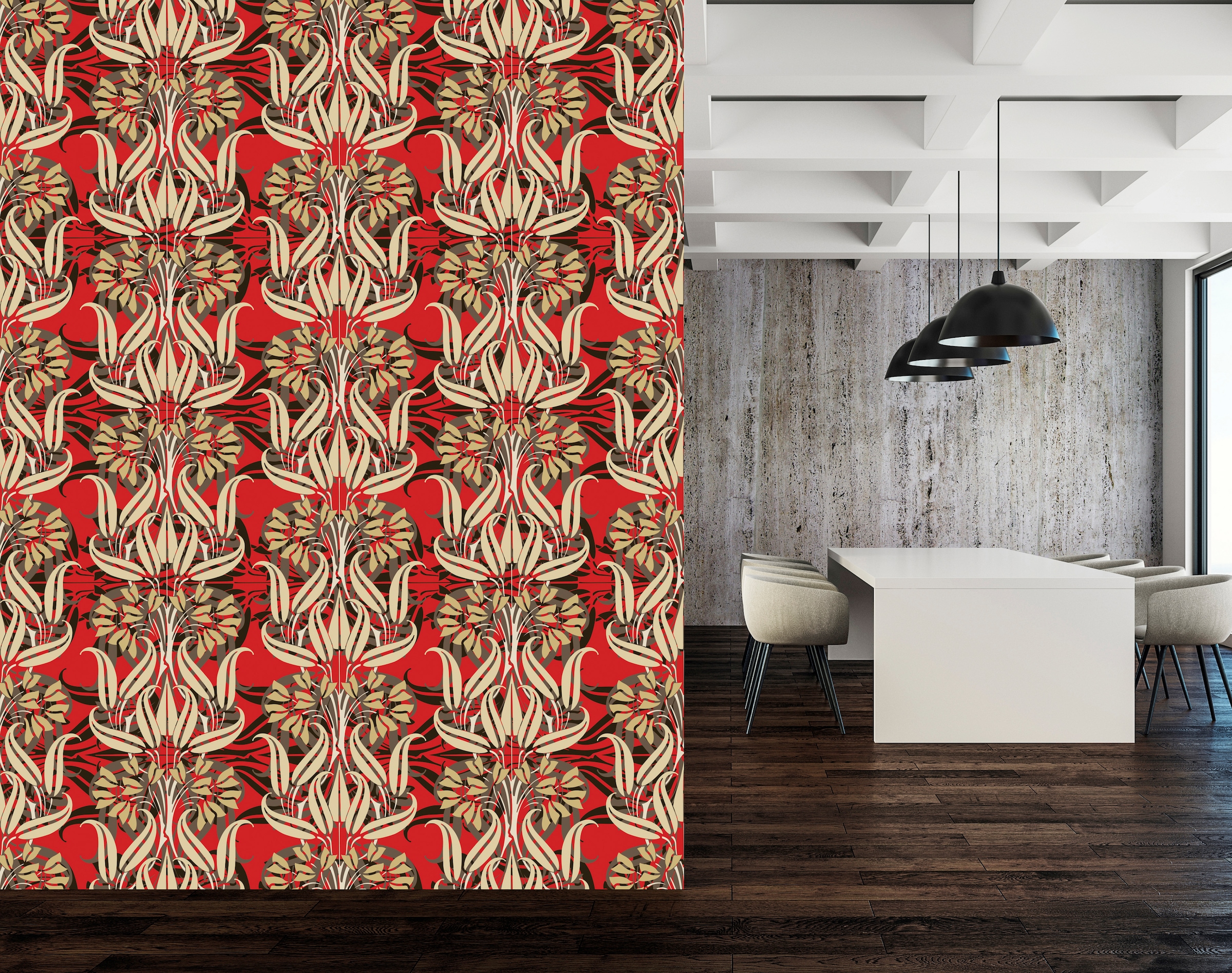 queence Vinyltapete »Derya«, bedruckt-Barock-Antikoptik-Kunst, 90x250cm, selbstklebend, kinderleichte Anbringung, Sticker