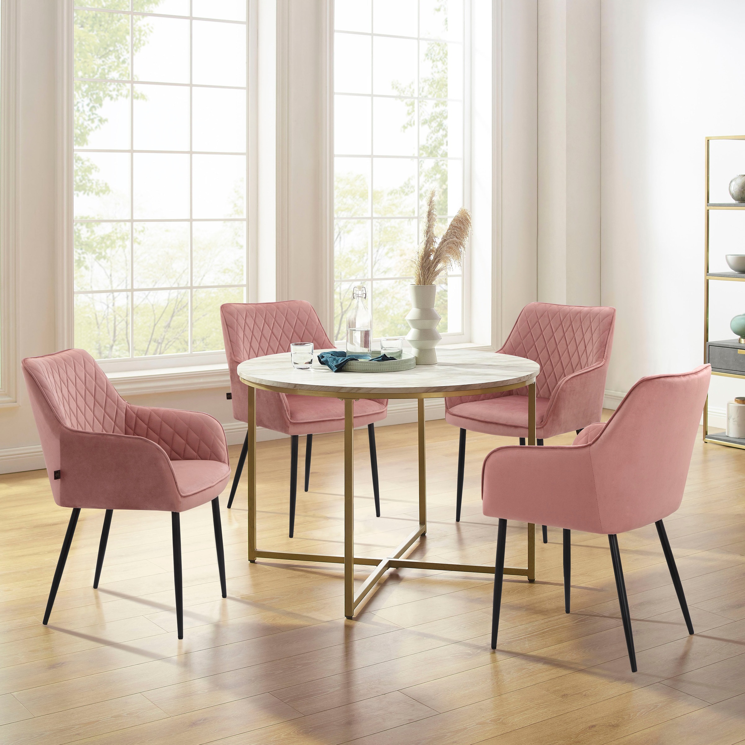 Leonique Esstisch "Gondat" 1 Stk. tlg. mit Tischplatte in Marmor-Optik, Ges günstig online kaufen