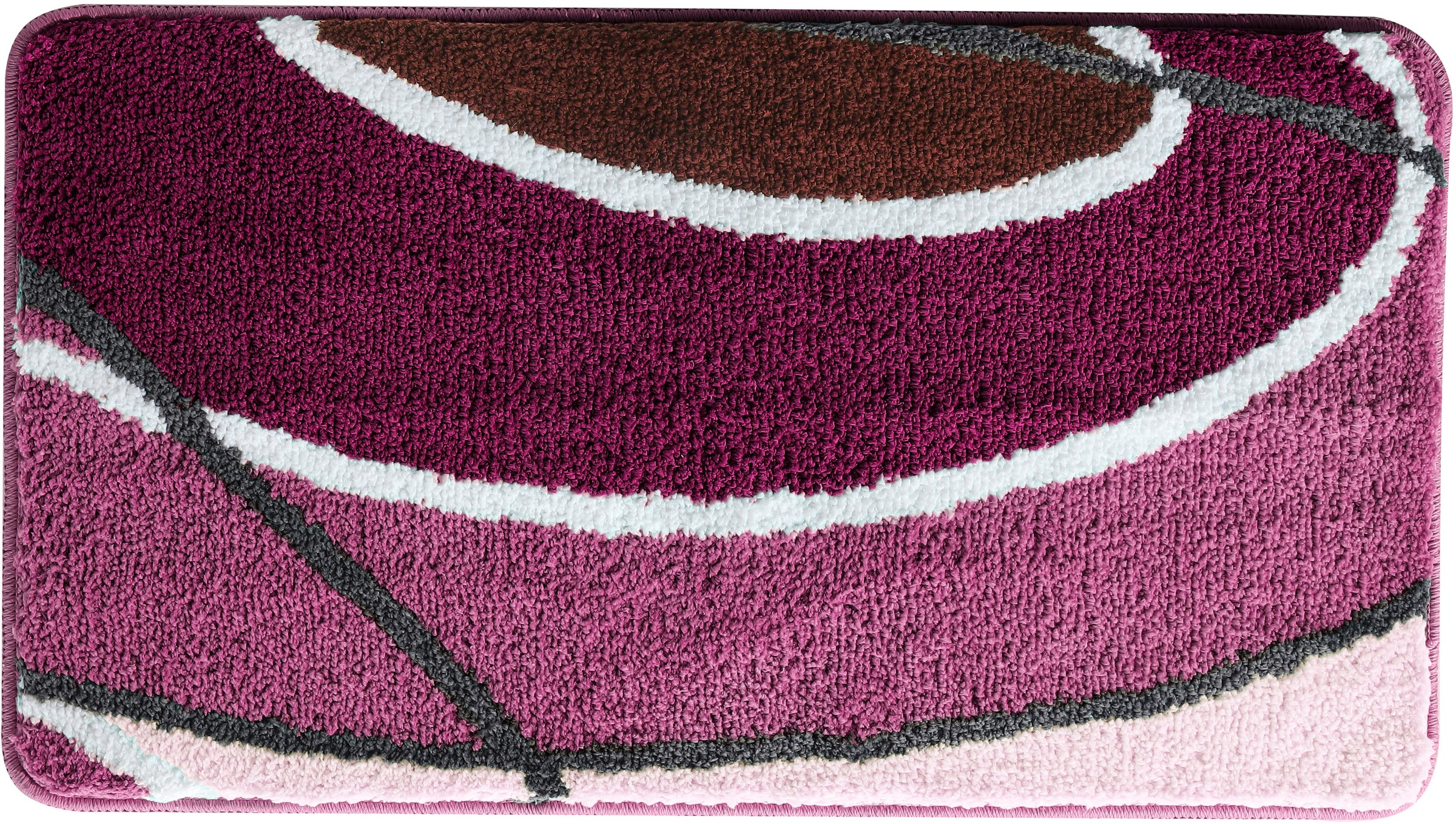 my home Badematte »Juna mit Muster, Badvorleger, Badezimmer Teppich, Duschvorleger«, rutschhemmend beschichtet, strapazierfähig, besonders weich, Design, Badematten, Badteppich