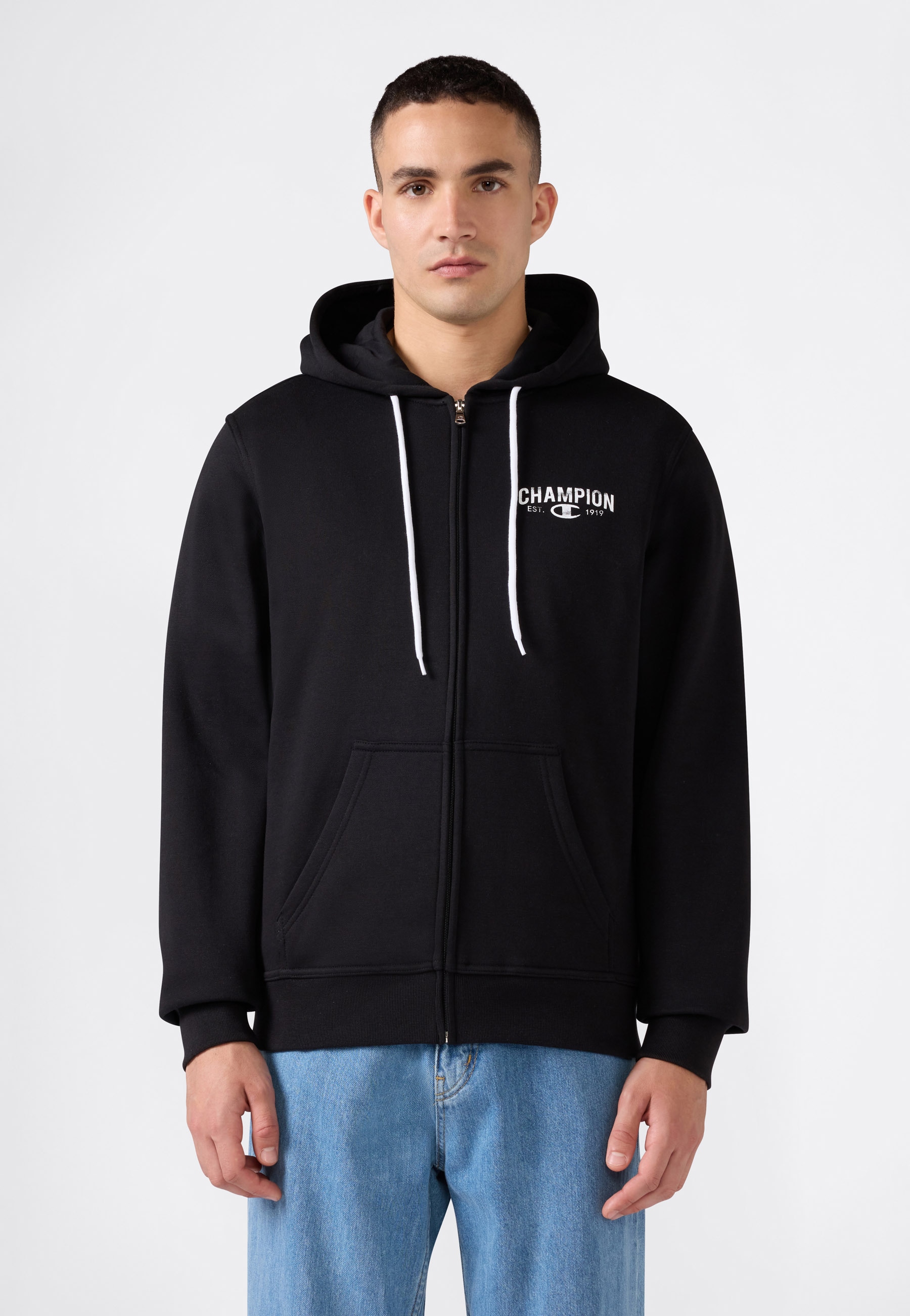 Champion Kapuzensweatjacke "SPORTWEAR ZIP-UP HOODIE Standard Fit" mit durchgehendem Reißverschluss, Langarm-Design, Standard Fit