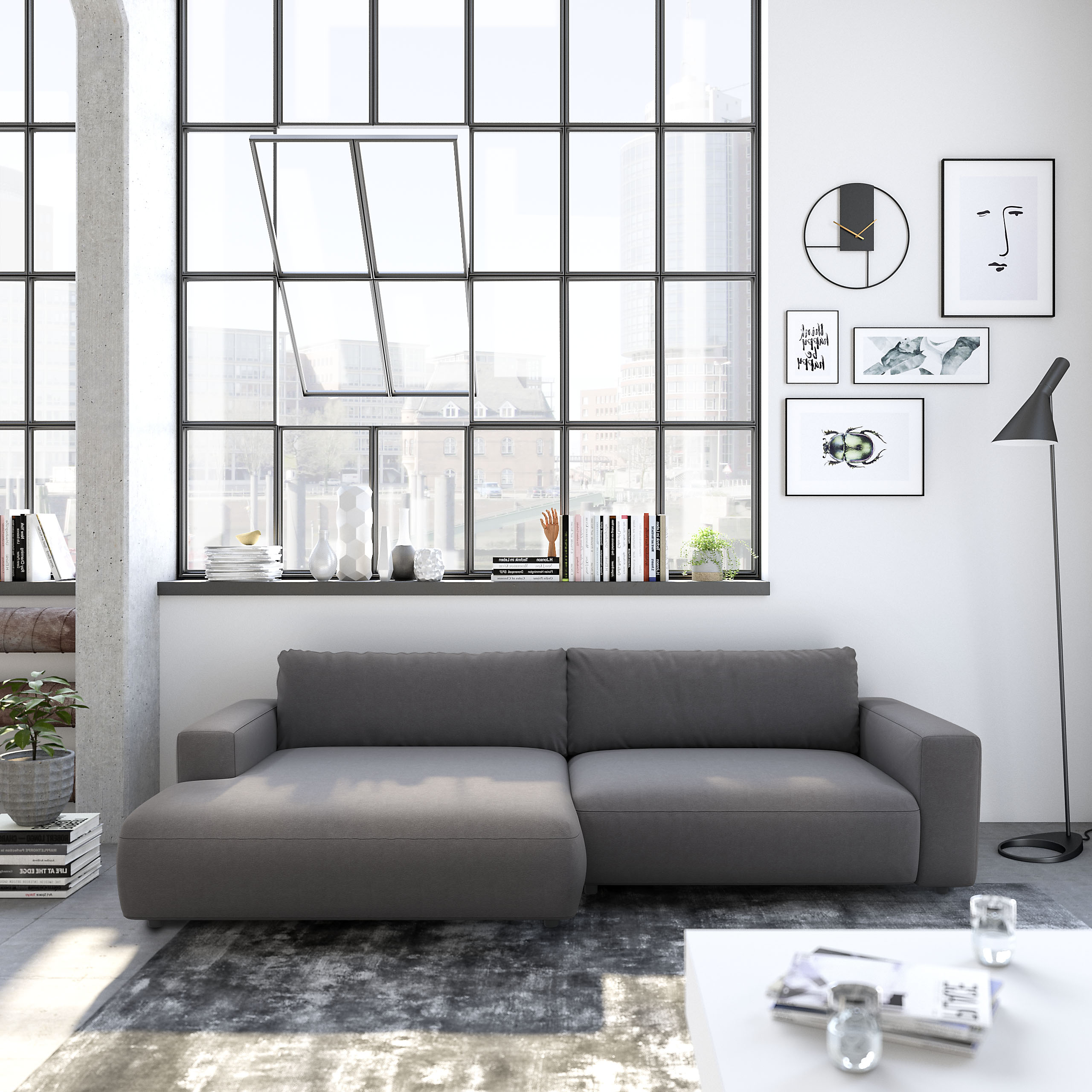 Musterring Ecksofa "LUCIA zeitlos, bequem, schöne Detailverarbeitung Breite 296cm, L-Form"