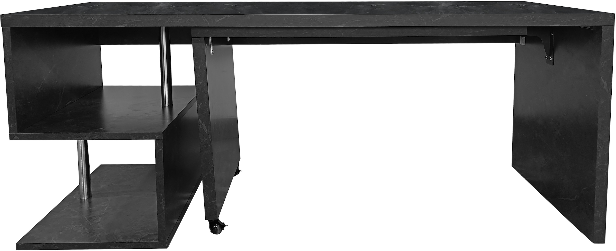 Places of Style Schreibtisch »Lopar, Eckschreibtisch«, rollbares Tischelement, großzügige Arbeitsfläche, Winkel 180x129 cm
