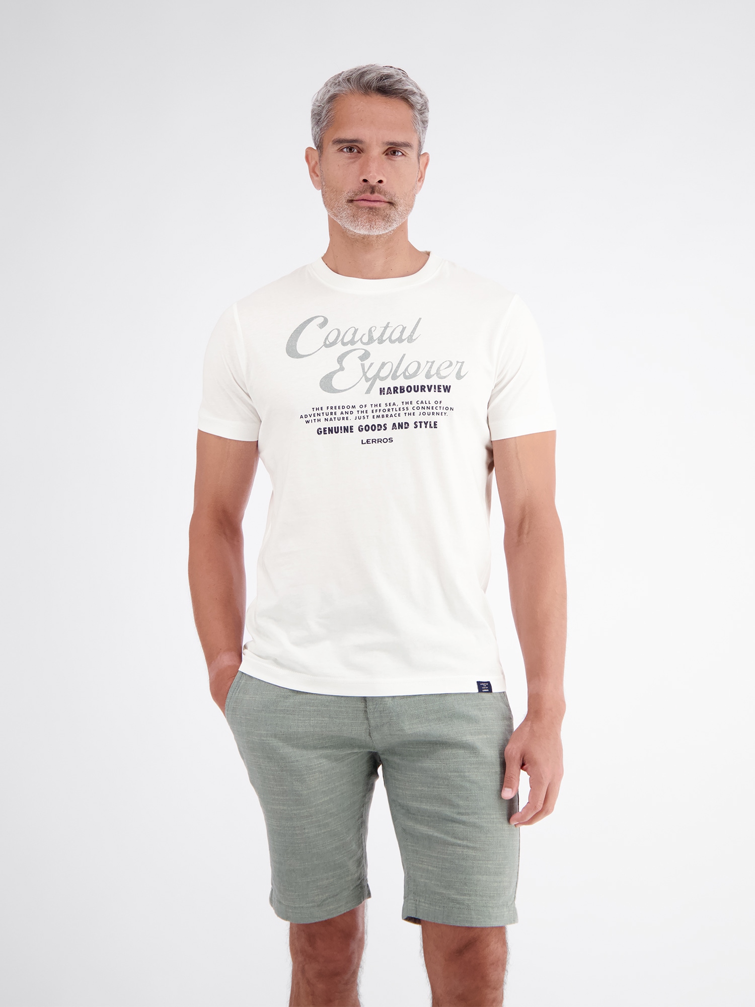 LERROS T-Shirt "T-Shirt aus 100 % Baumwolle mit Brustprint"