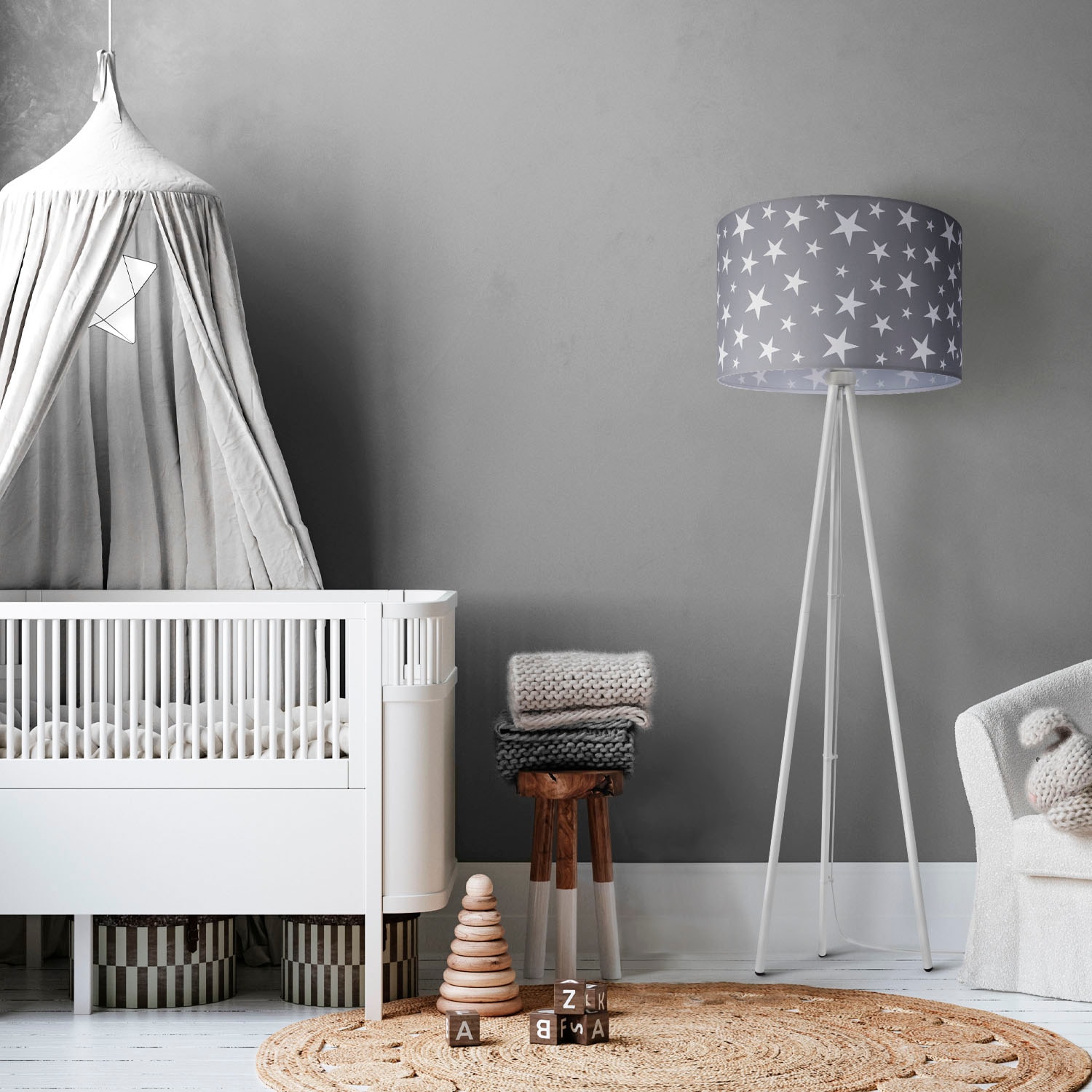 Paco Home Stehlampe »Trina Capri«, Leuchtmittel E27 | ohne Leuchtmittel, Kinderlampe LED Kinderzimmer, Sternen-Motiv, Deko Stehleuchte E27