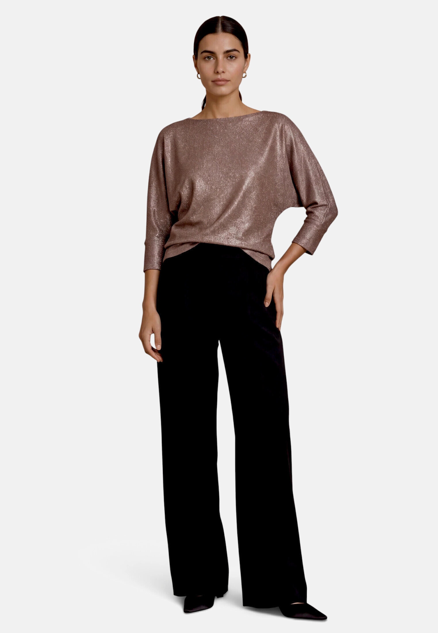 Zero Kurzarmshirt »Damen im Glitzer-Look« 1 Stk. Glitzer