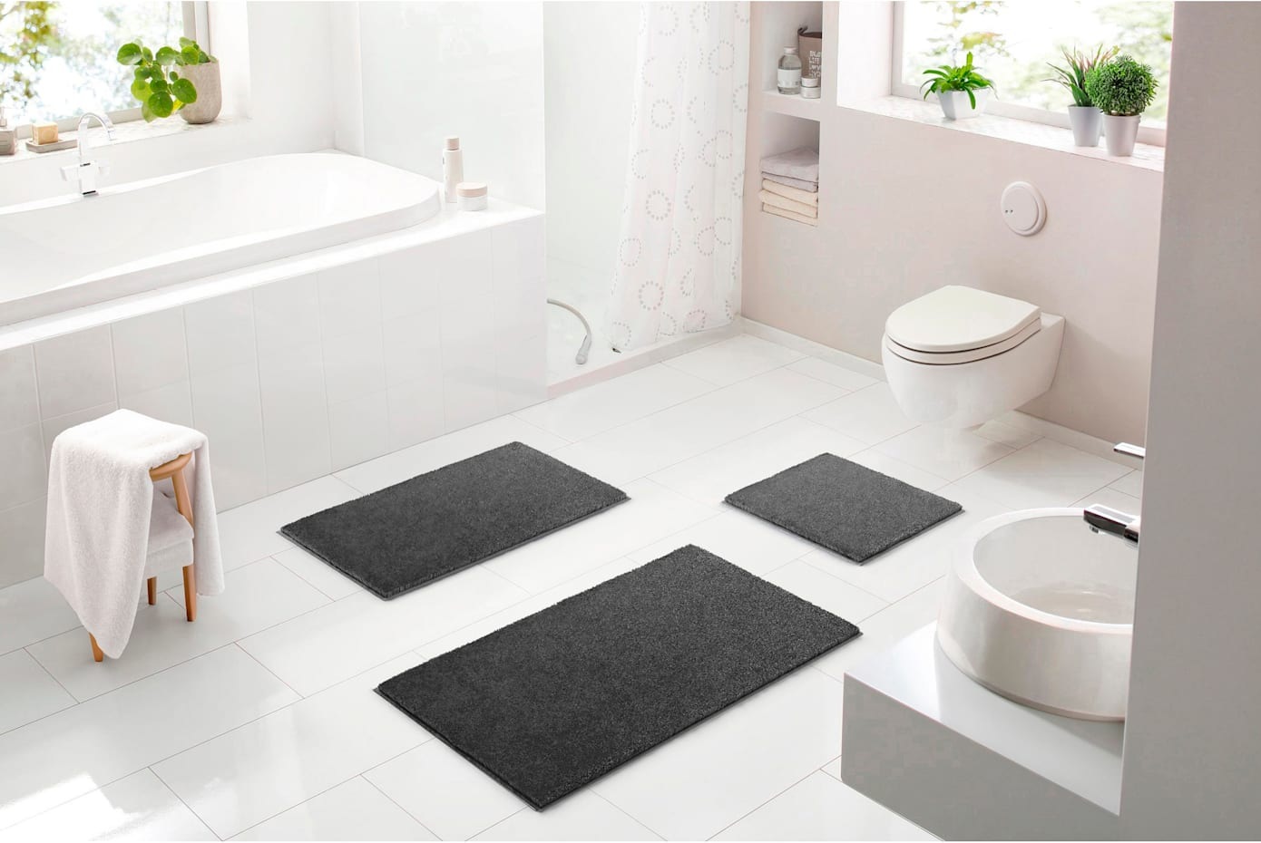 Badematte GRUND, grau, Badematten