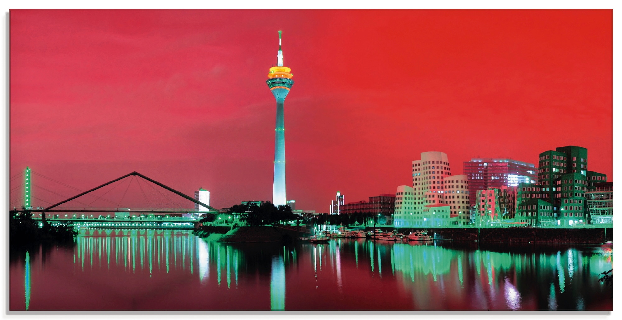 Artland Glasbild "Düsseldorf Skyline V", Deutschland, (1 St.), in verschiedenen Größen