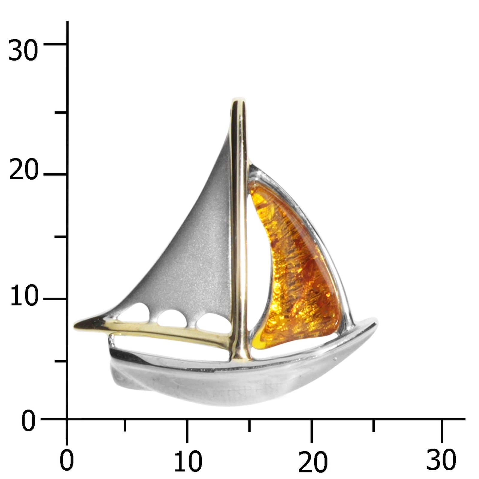 OSTSEE-SCHMUCK Kettenanhänger »- Schiff - Silber 925/000 - Bernstein«