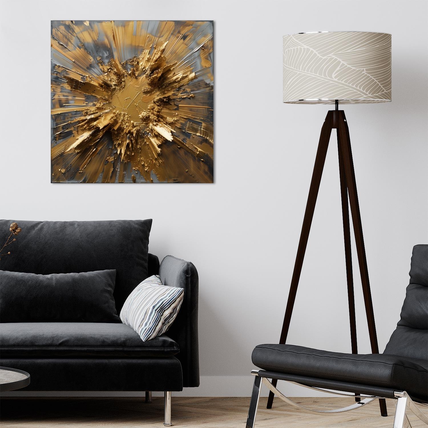 queence Acrylglasbild "Goldene Kunst" Abstrakt  Abstrakte  Formen  Gemälde günstig online kaufen