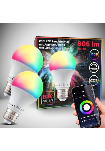 B.K.Licht LED-Leuchtmittel, E27, 2 St., Warmweiß, Smart Home LED-Lampe RGB WiFi... kaufen
