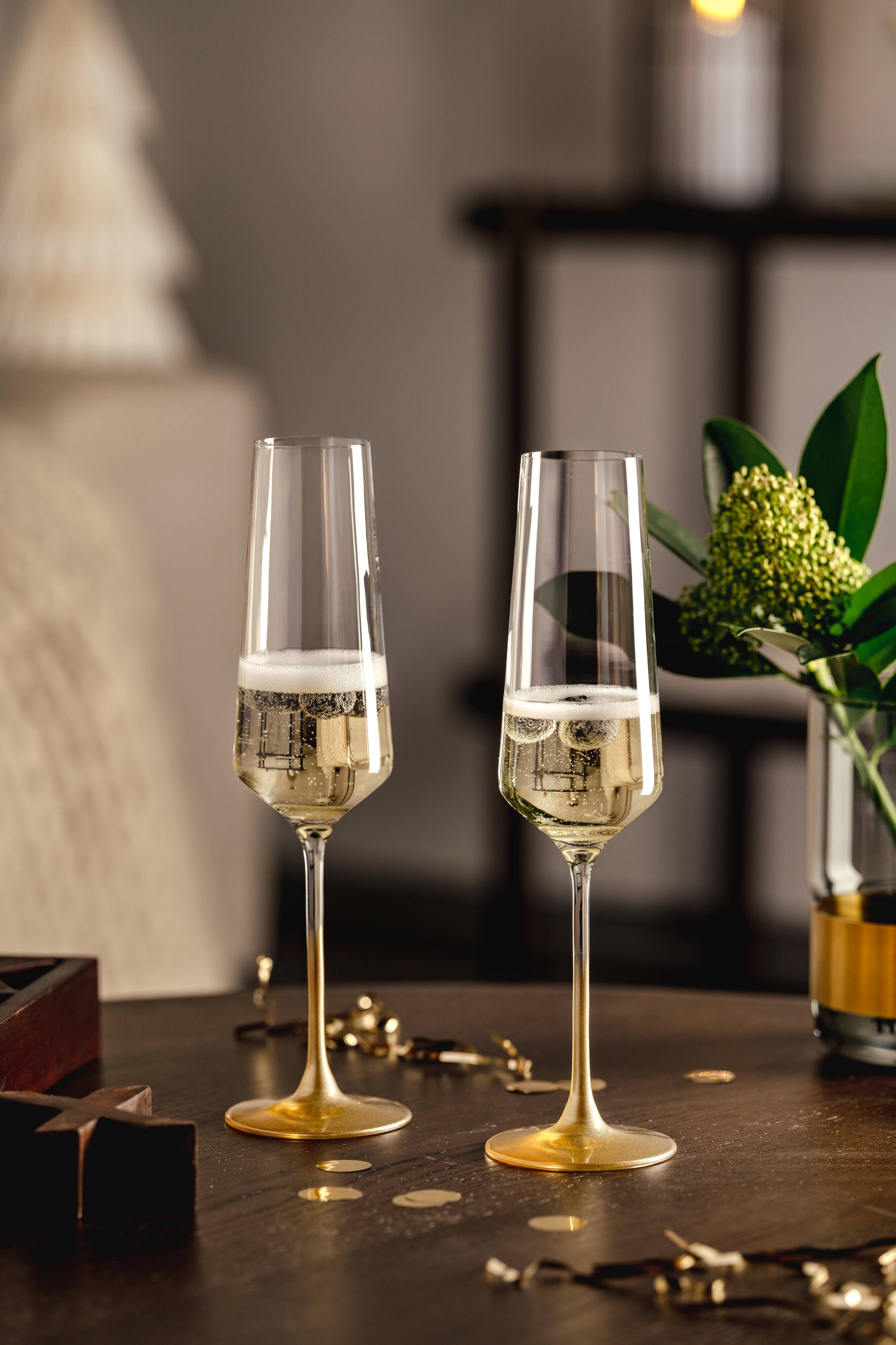 LEONARDO Sektglas »PUCCINI, goldfarben«, (Set, 2 tlg.), 2er Set, 280ml